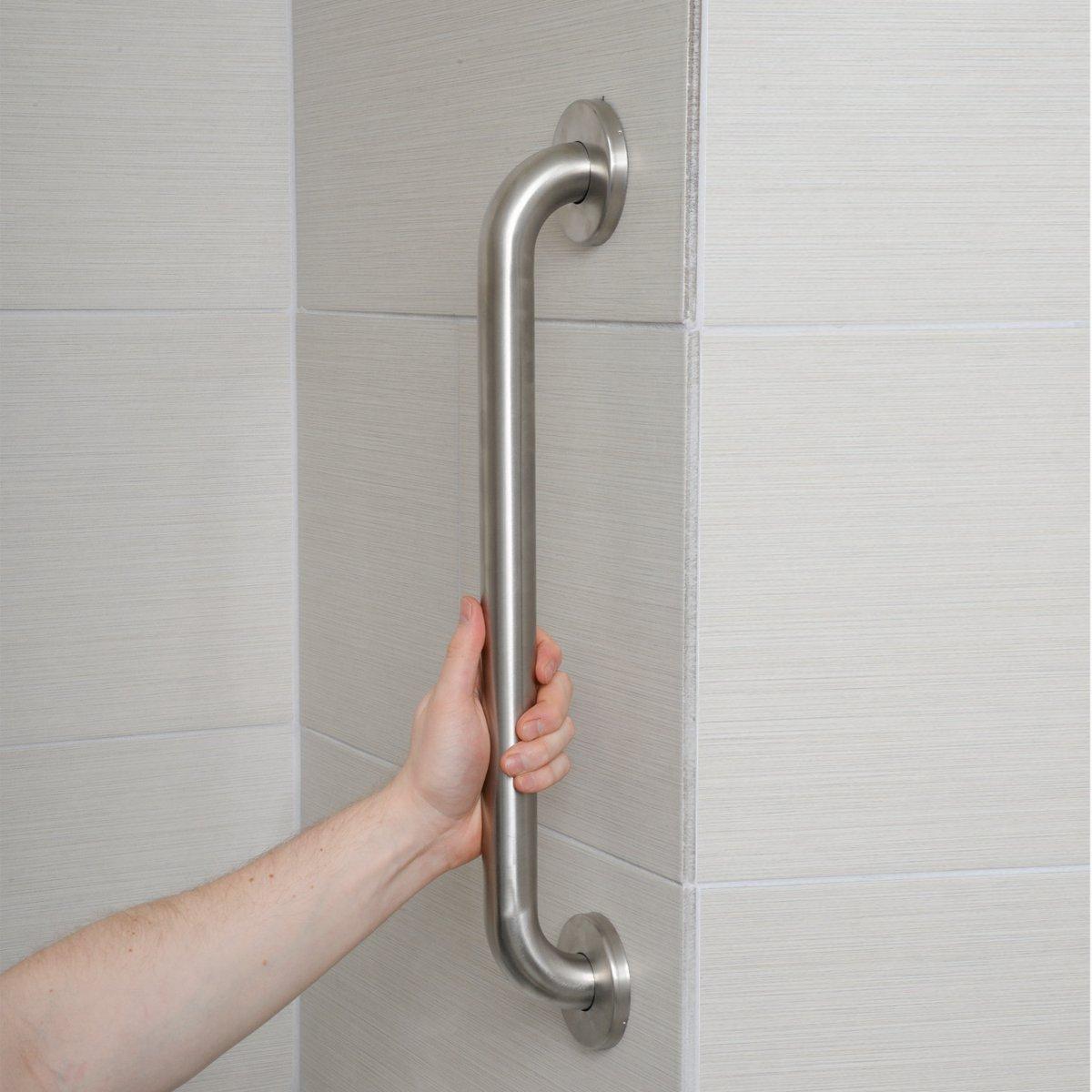 Amazon Basics Bathroom Handicap Safety Grab Bar, 18 Inch Length, 1.25 Inch Diameter, Holds up to 500LBs, ADA Compliant, Stainless Steel - Image 3