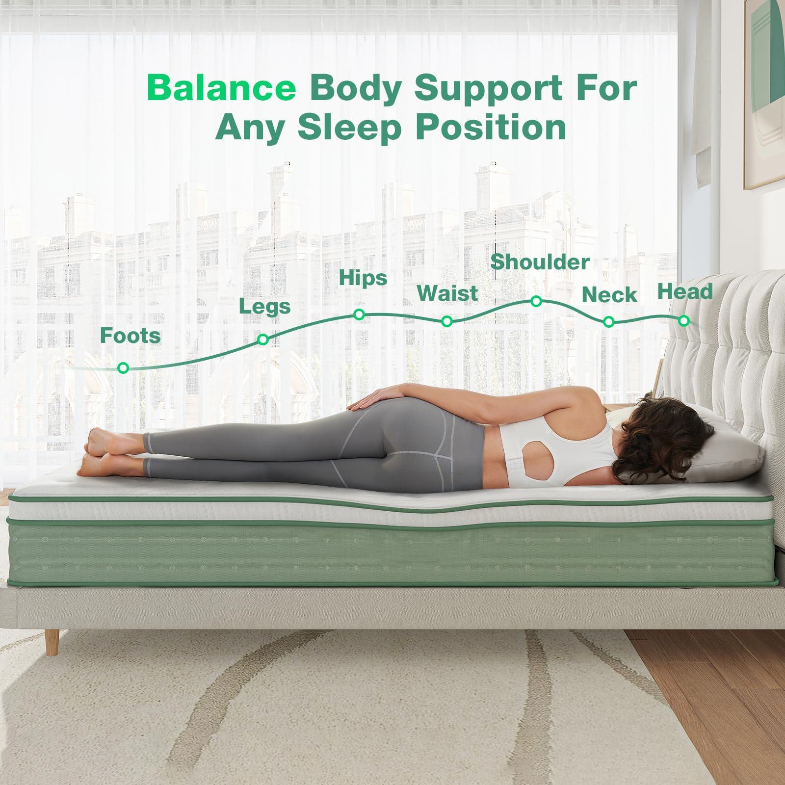 Novilla Twin Mattress, 10 Inch Hybrid Mattress in a Box, Gel Inflation Memory Foam with Pocket Coils Innerspring for a Cozy Night, Pillow Top Twin Size Mattresses, Medium Firm & Fit The Body's Curves - Image 4