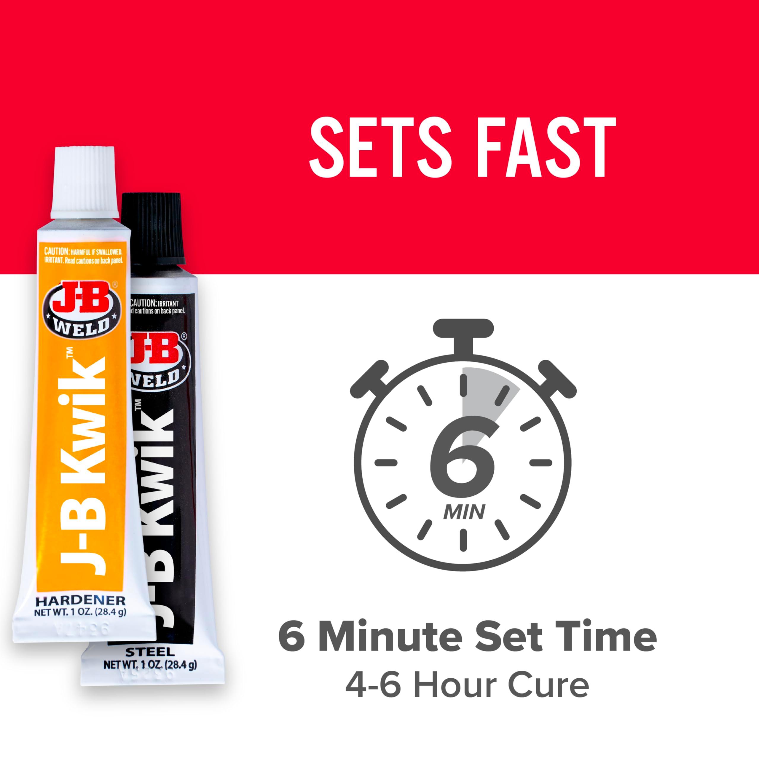 J-B Weld 8276 KwikWeld Quick Setting Steel Reinforced Epoxy - Dark Grey 2 oz - Image 2