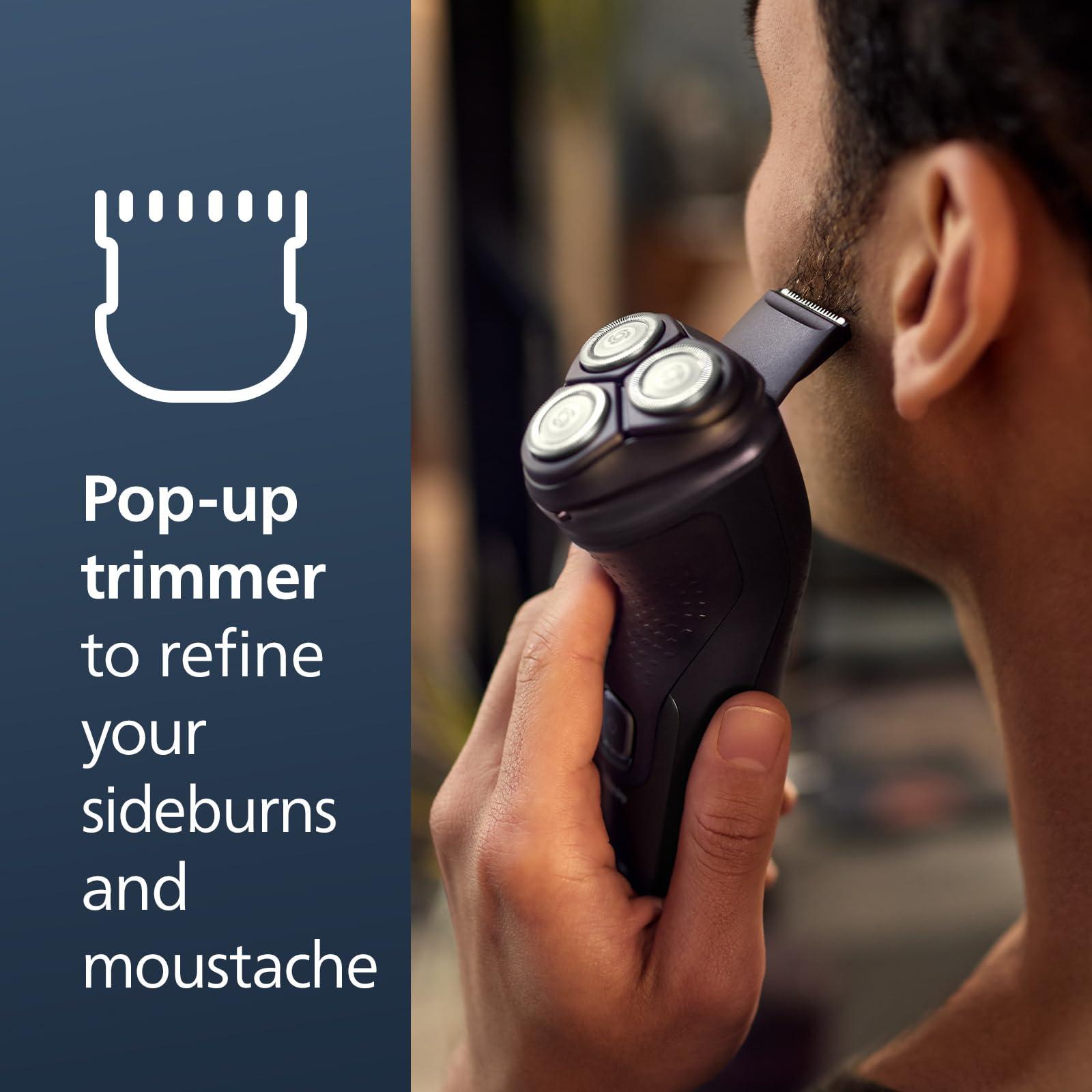 Philips Norelco Shaver 2400 Series, Wet and Dry Electric Shaver, Pop-up Trimmer, P-Cap, Deep Black, Model X3001/90 - Image 8