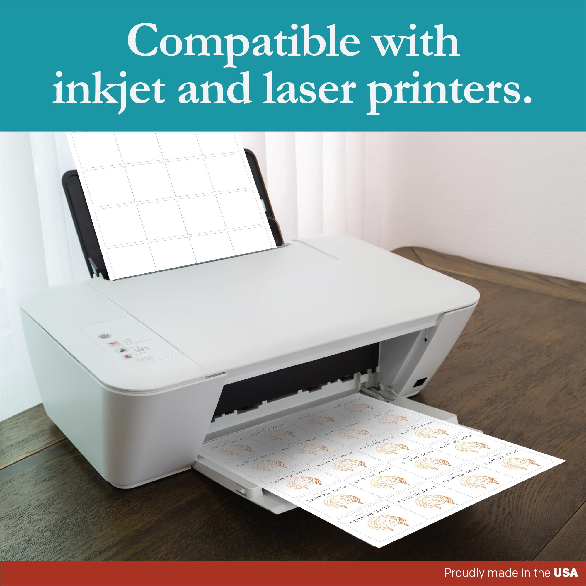 Premium Label Supply White Sticker Square Labels – 2" x 2" – Laser/Inkjet Compatible – (20 per Sheet), 25 Sheets – 500 Total Adhesive Labels - Image 5