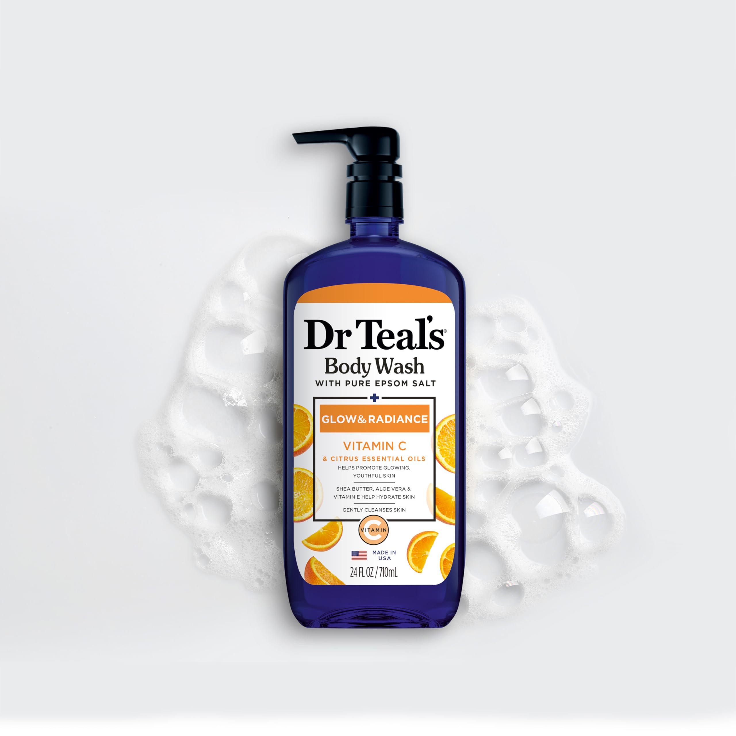 Dr Teal's Body Wash with Pure Epsom Salt, Glow & Radiance with Vitamin C & Citrus Essential Oils, 24oz (Pack of 2) - Image 7