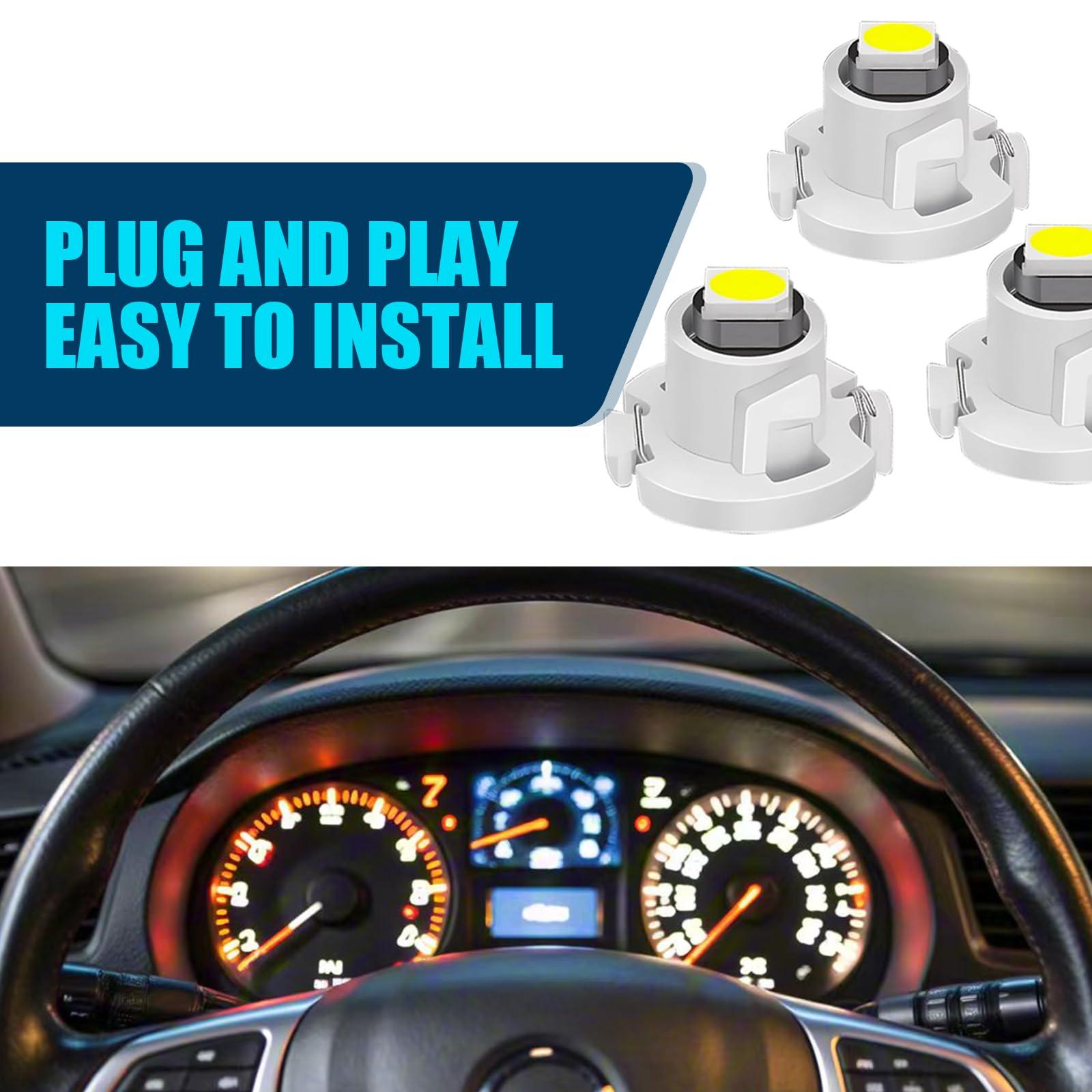 FISTANA 10 PCS Car T4.2 Instrument Desk Lamp, 12V IP65 Waterproof 3030 Chip LED Super Bright A/C Indicator Light, 50000H Long-life Dashboard Light, Universal for Most Cars (White) - Image 7