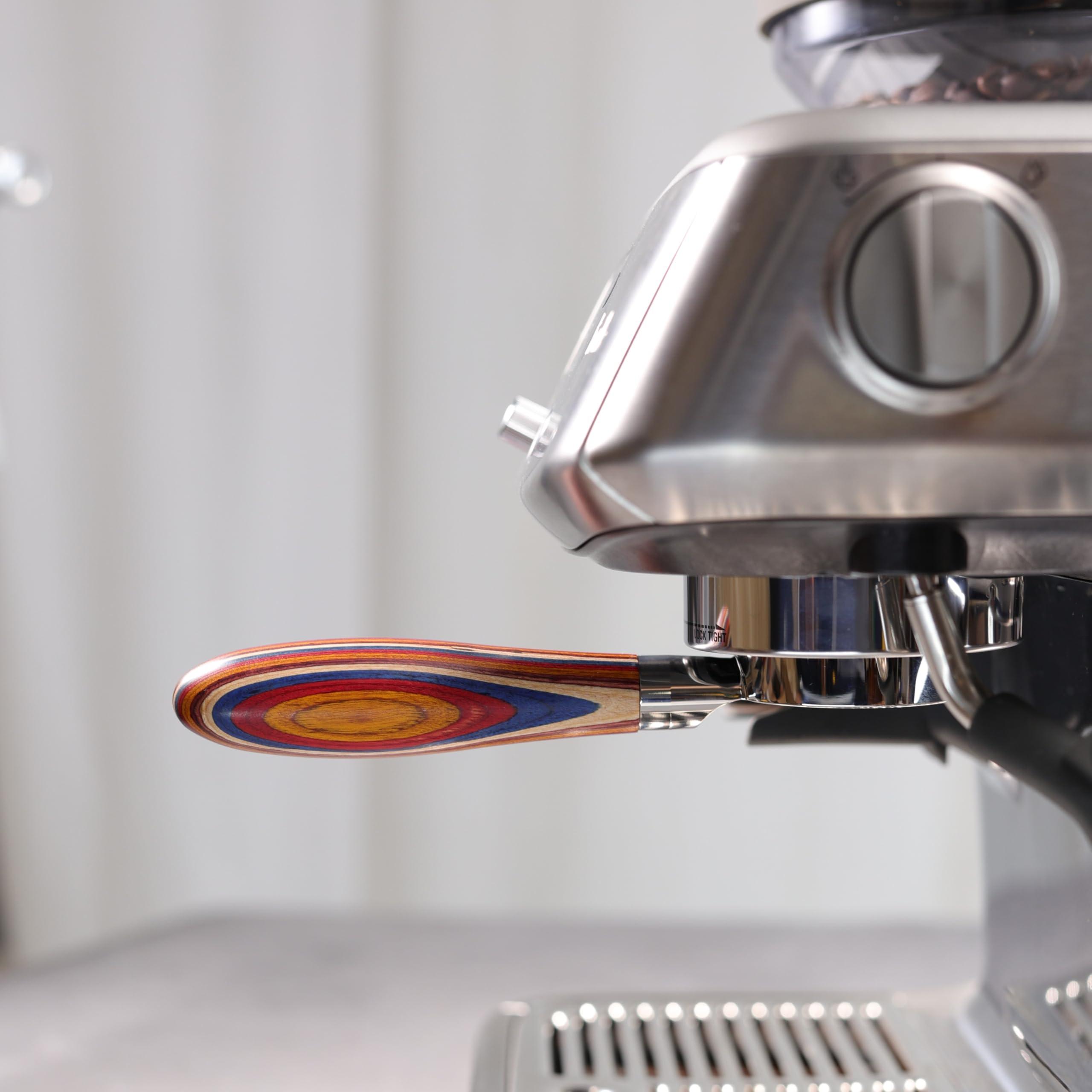 Bottomless Portafilter 54mm with Color Wood Compatible with Breville Barista Express, Pro, Touch, and Impress | Fire Phoenix Handle - Image 7