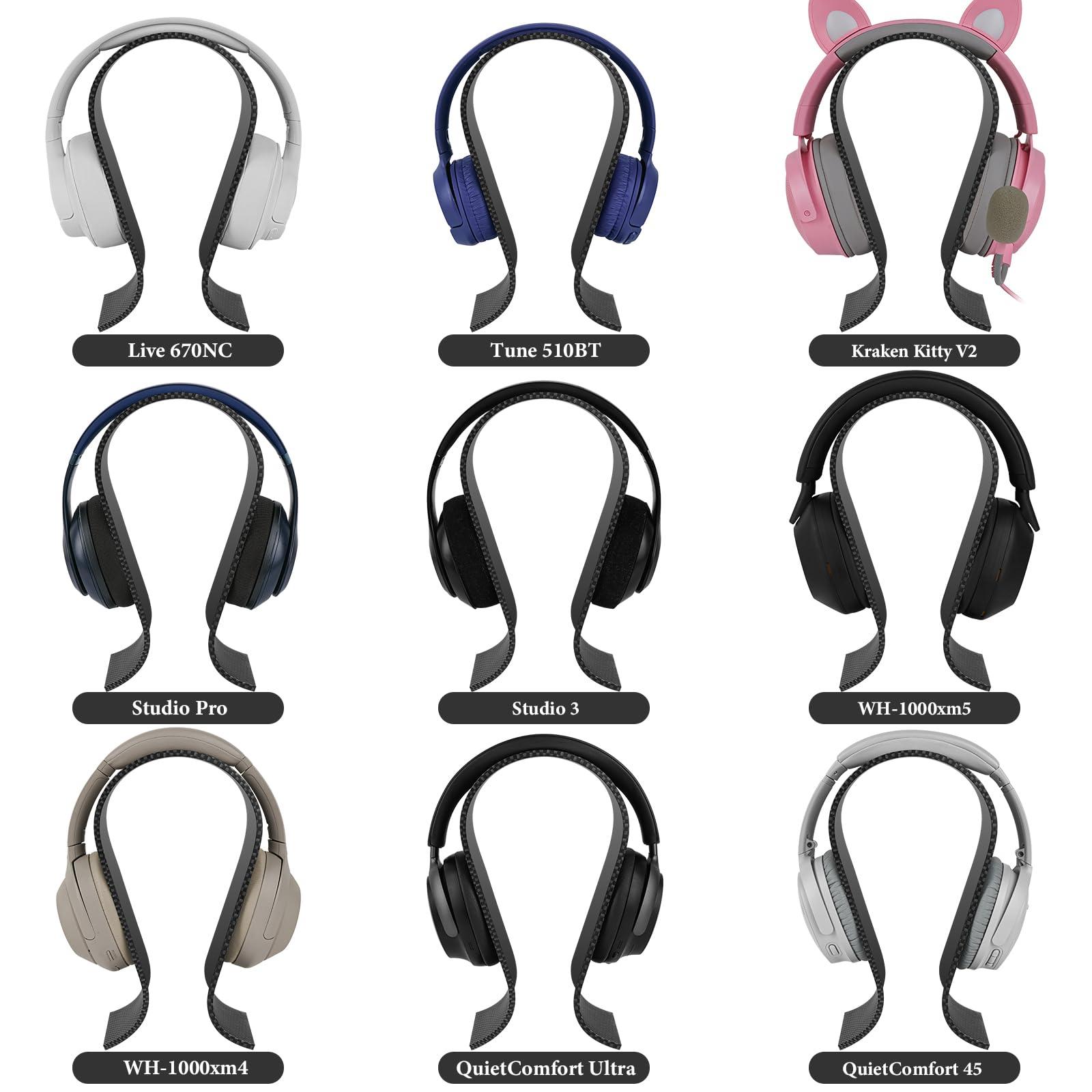 Geekria Acrylic Omega Headphone Stand for On-Ear, Over-Ear Headphones, Gaming Headset Stand, Desk Display Hanger Compatible with Sony WH-1000XM6, WH-1000XM5, Beats Solo 4, Studio Pro (Black) - Image 5