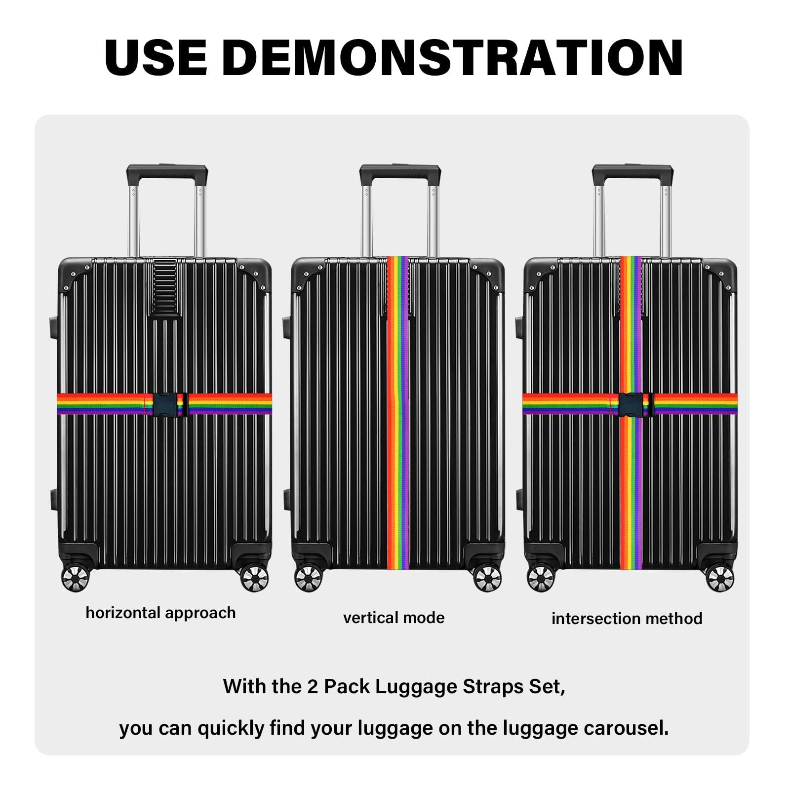 Luggage Straps for Suitcases Travel Belt Suitcase Strap, Heavy Duty with Quick-Release Buckle Suitcase Safe Belt with Name Card, Bright Color Adjustable Luggage Belts, TSA Approved, 4 Pack, Purple - Image 4