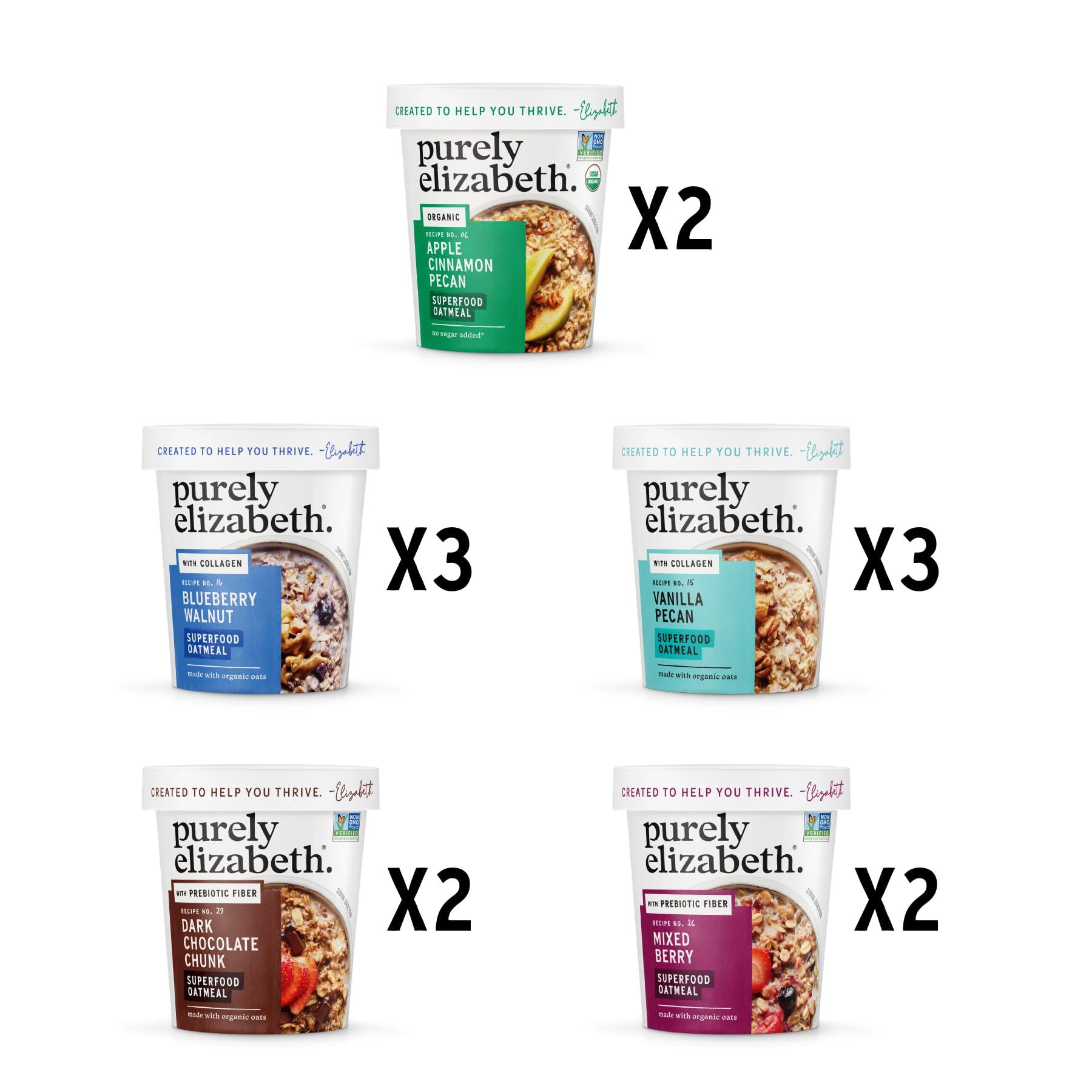 Purely Elizabeth Best Sellers Variety Pack Superfood Oatmeal Cups, Great for Overnight Oats, Gluten-Free, 2 Ounce (Pack of 12) - Image 3