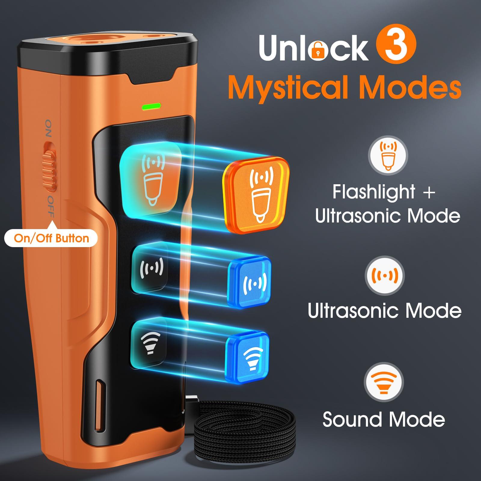 Dog Bark Deterrent Devices for Own or Neighbor's Dog Ultrasonic Dog Training Device Safe & Effective Portable Anti Barking Device for Dogs Indoor Outdoor Use Orange - Image 2