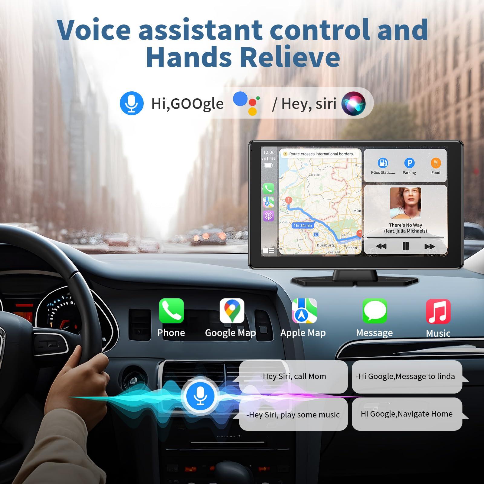 9 inch HD Portable Wireless carplay Screen for car & Android Auto Touchscreen With1080P Backup Camera/Mirror Link/Navigation/Car Stereo/Drive Play/Bluetooth/Voice Control - Image 5