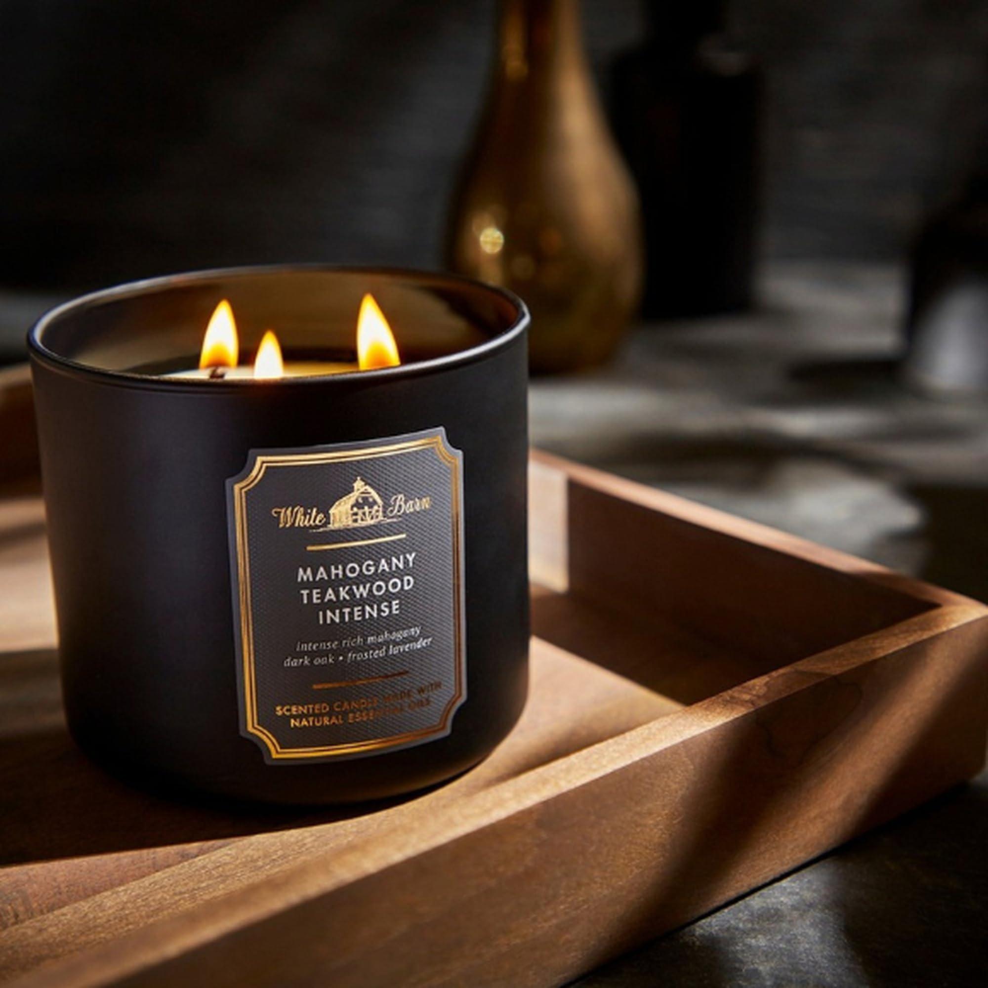 Bath & Body Works White Barn 3-Wick Candle in Mahogany Teakwood High Intensity, Scented - Image 9