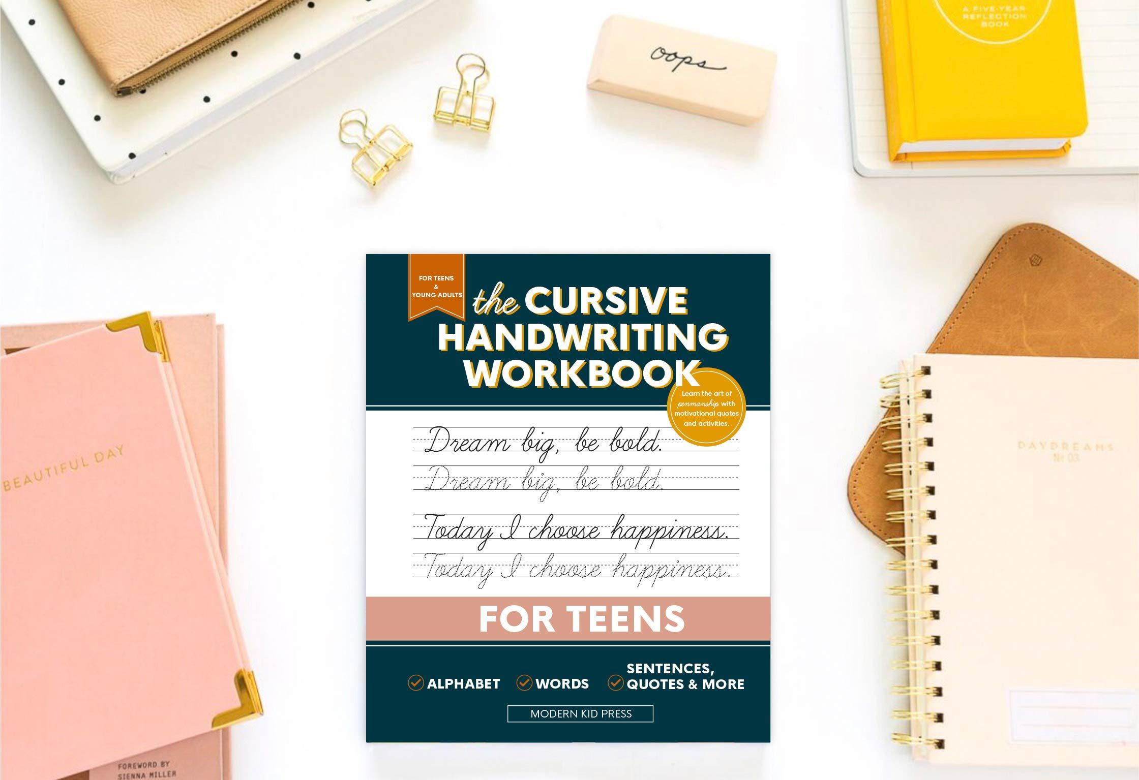 The Cursive Handwriting Workbook for Teens: Learn the Art of Penmanship in this Cursive Writing Practice book with Motivational Quotes and Activities for Young Adults and Teenagers - Image 3