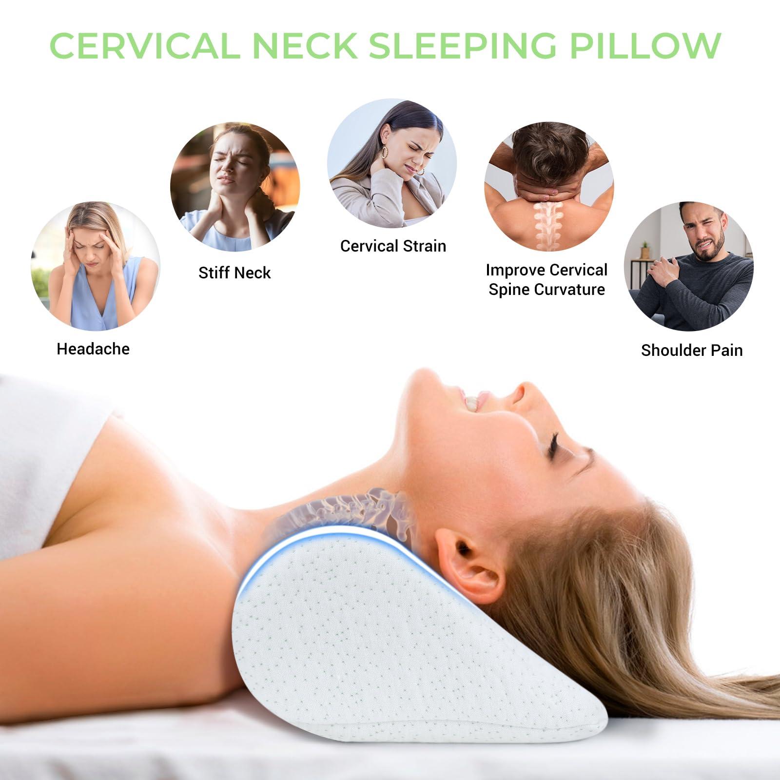 COOLBEBE Cervical Neck Pillows for Pain Relief, 2PCS Foam Neck Support Pillows for Bolster, Neck Roll Pillow for Sleeping and Spine Protecting (2pack) - Image 4