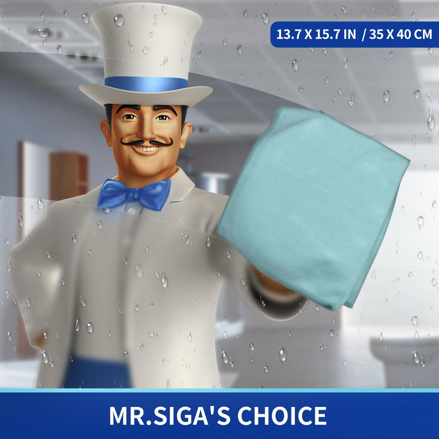 MR.SIGA Ultra Fine Microfiber Cloths for Glass, Pack of 12, 35 x 40cm 13.7" x 15.7" - Image 2