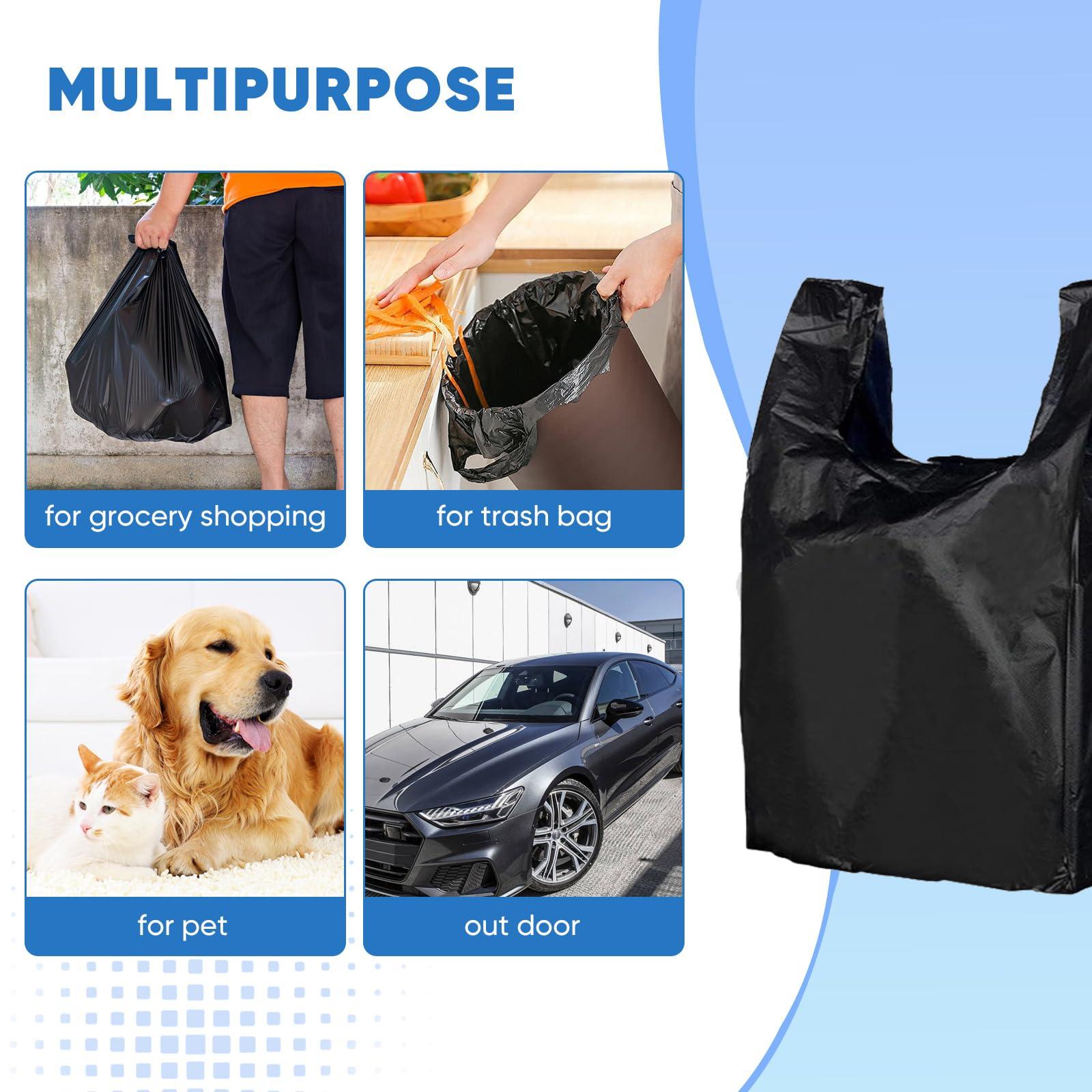 LimonLaviu Black Plastic Grocery Bags, 100 Pack, 11.5'x 6.5" x 21', 22 Pound Capacity, Heavy Duty, Unscented - Image 5