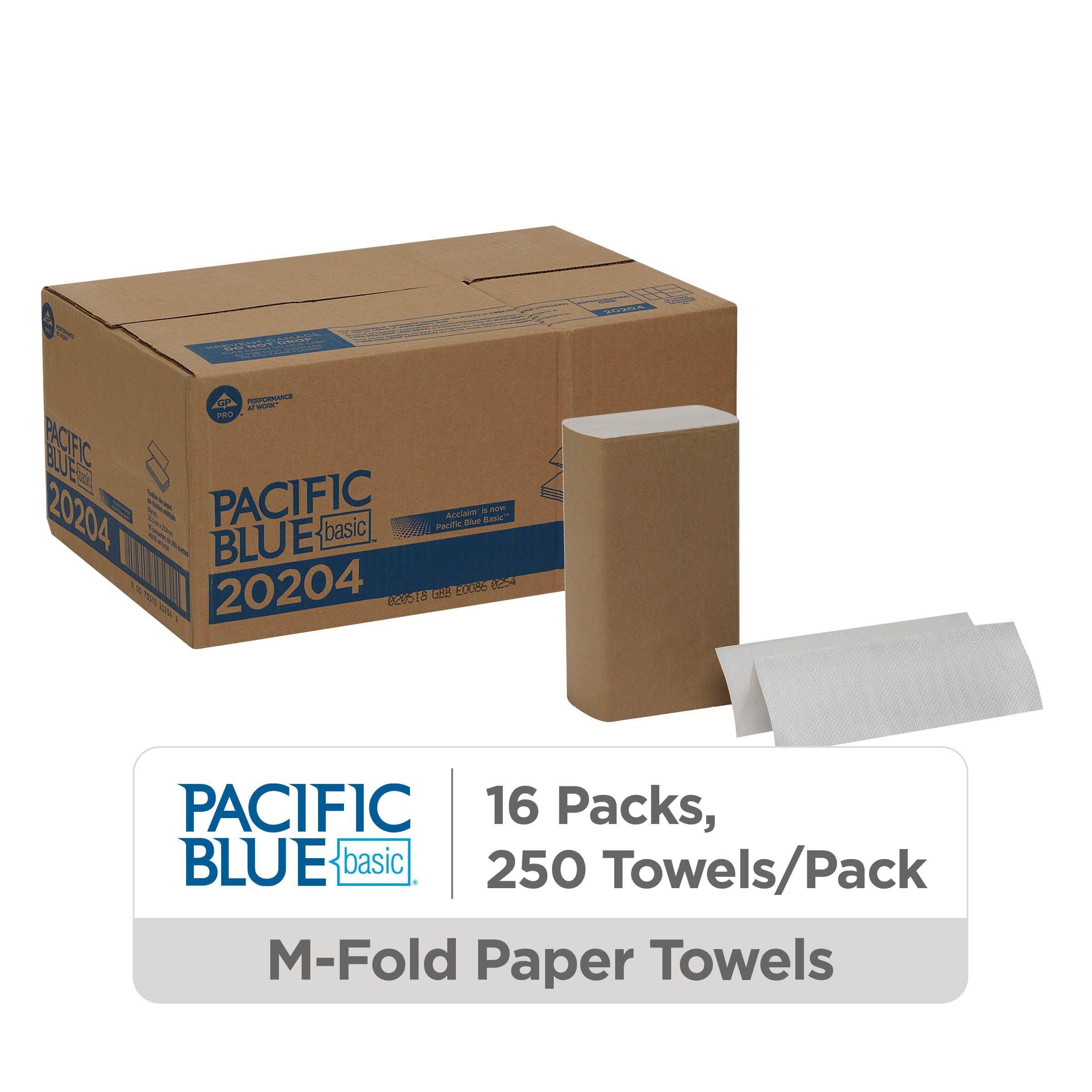 Georgia-Pacific Pacific Blue Basic Multifold Paper Towels (Previously Branded Acclaim) by GP PRO (Georgia-Pacific),White,20204,250 Towels Per Pack,16 Packs Per Case,(Case of 16 Packs,250 per Pack) - Image 3