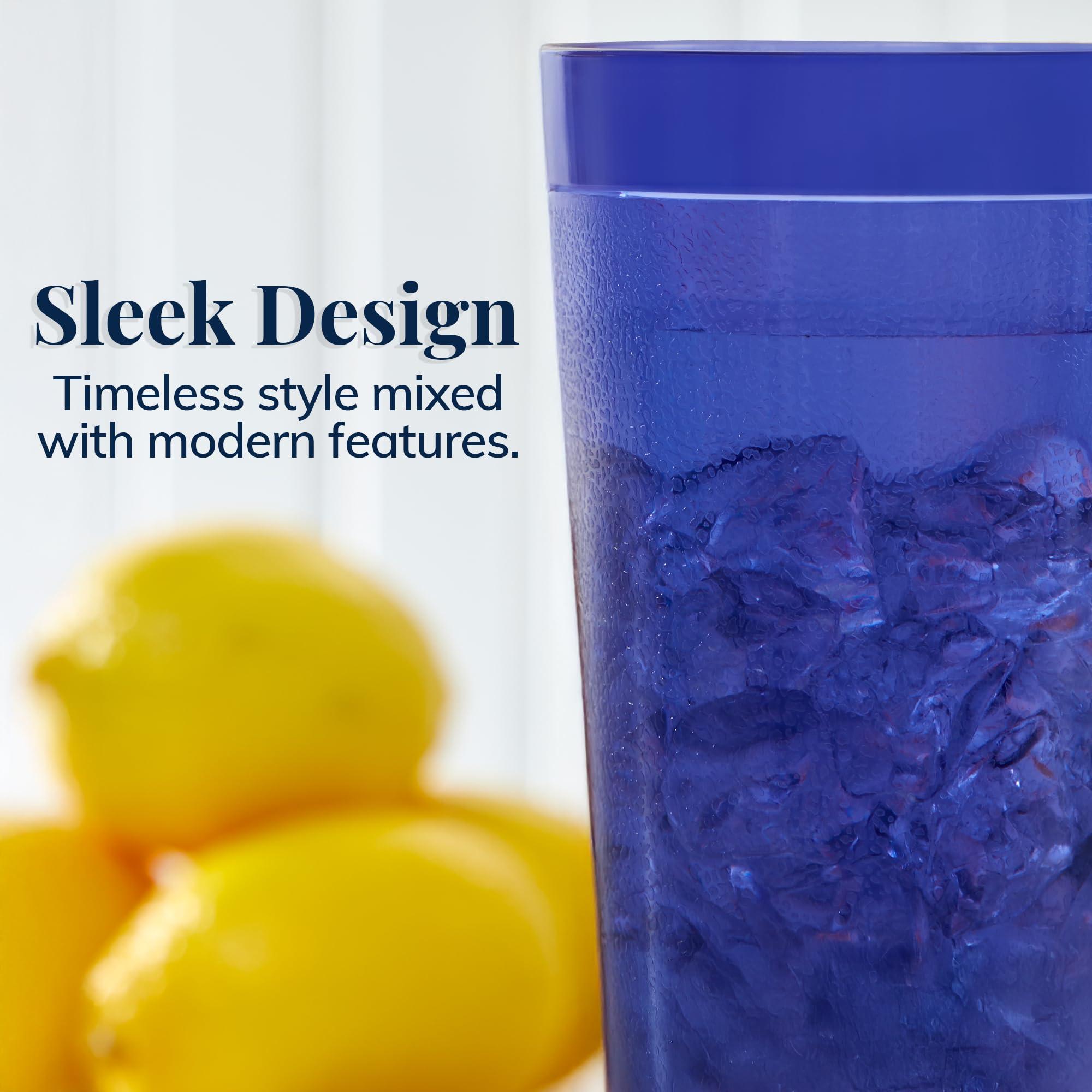 US Acrylic Cafe Plastic Reusable Tumblers (Set of 16) 20-ounce Water Cups Coastal Colors | Restaurant Style Drinking Glasses Value Set, Stackable, BPA-free, Made in the USA | Top-rack Dishwasher Safe - Image 6