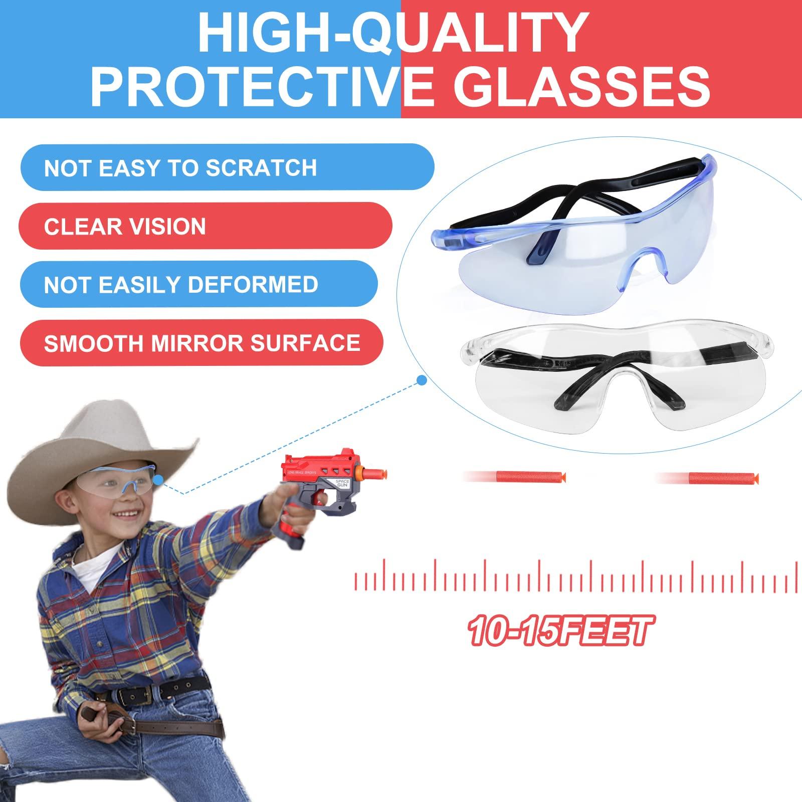 TiopLior Party Favors Compatible with Nerf Party, 12 Sets Gun Party Favors for Birthday Pack Included Mini Foam Pistols, 240 Foam Bullets, Safety Glasses, Wrist Belt Band, Face Masks - Image 5