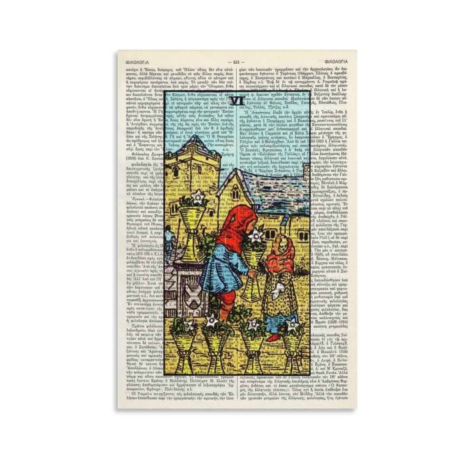 Six Cups Tarot Art Print Poster Tarot Gift Minor Arcana Canvas Art Poster and Wall Art Picture Print Modern Family Bedroom Decor Posters 24x36inch(60x90cm)