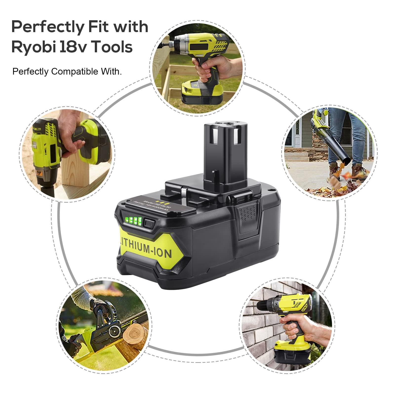 TREE.NB 6.0Ah Replacement for Ryobi 18V Battery High Capacity Replace for Ryobi One 18V Battery Compatible with Ryo-bi 18volt Battery P102 P103 P104 P105 P107 P108 P109 P122 - Image 6