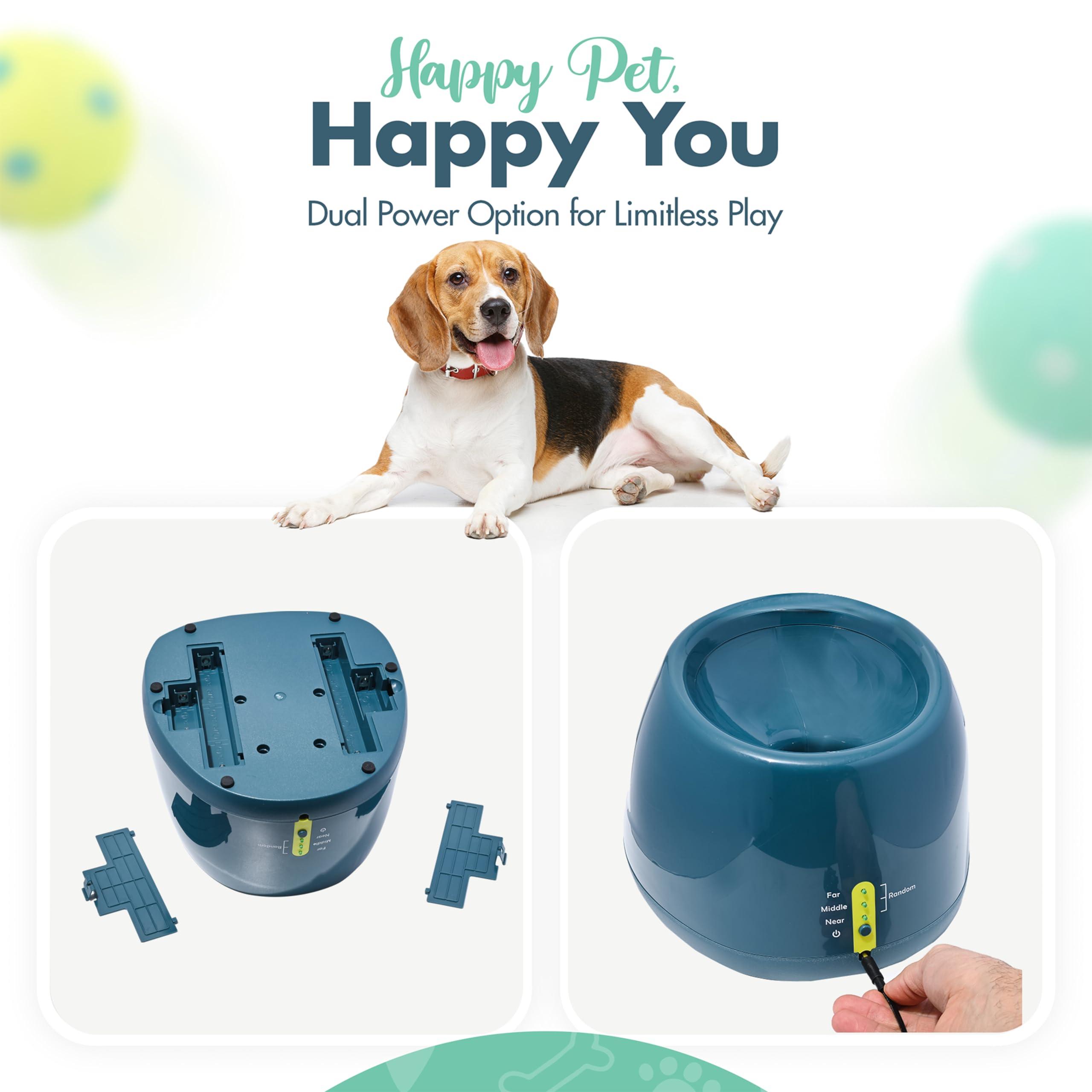 Automatic Dog Ball Launcher - Dog Ball Fetch Machine, Ball Thrower for Dogs, for Small to Medium Sized Dogs, Interactive Dog Toy with 6 Latex Balls, Plug-in & Battery Options - 4 Launch Distances - Image 5