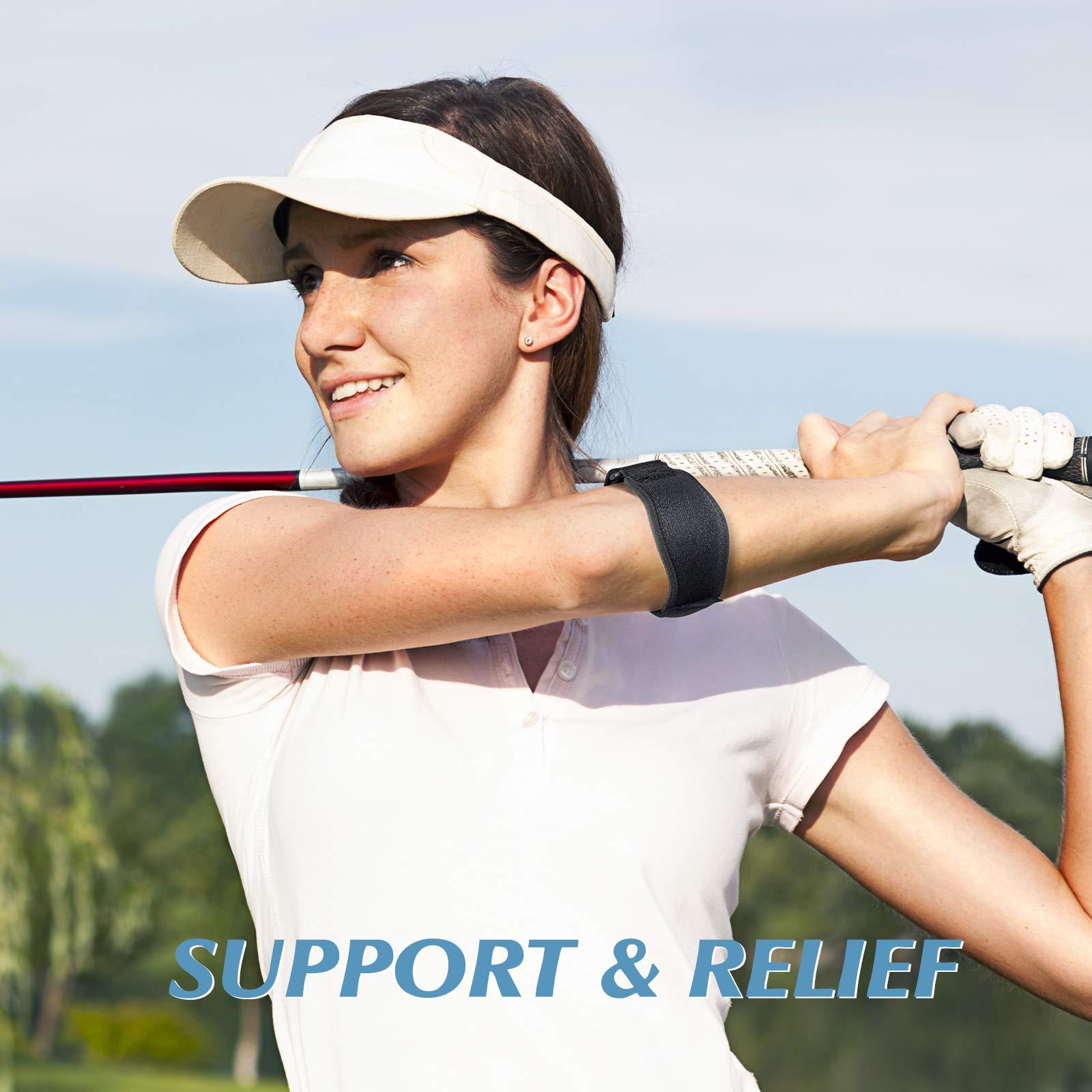 AGPTEK Elbow Brace for Tendonitis and Tennis Elbow 2 Pack, Tennis Golfers Elbow Support Arm Band Pain Relief Elbow Wrap Weightlifting Elbow Strap with Compression Pad for Men & Women, Grey - Image 6