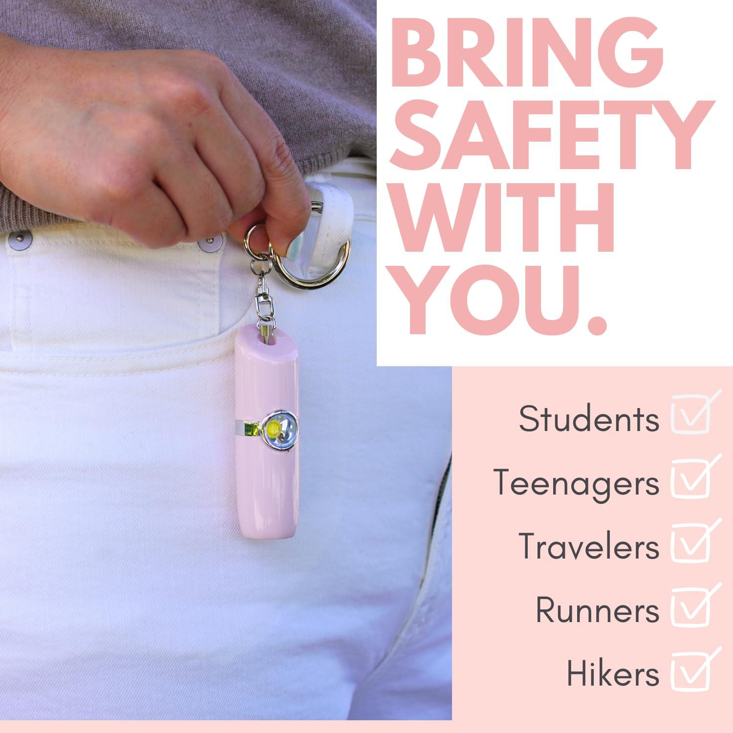 Securityman Personal Safety Alarm for Women | Self Defense Keychain (Loudest 130dB Siren and SOS Strobe Light) Everyday Security Personal Alarm Protection Device (Pink) - Image 3