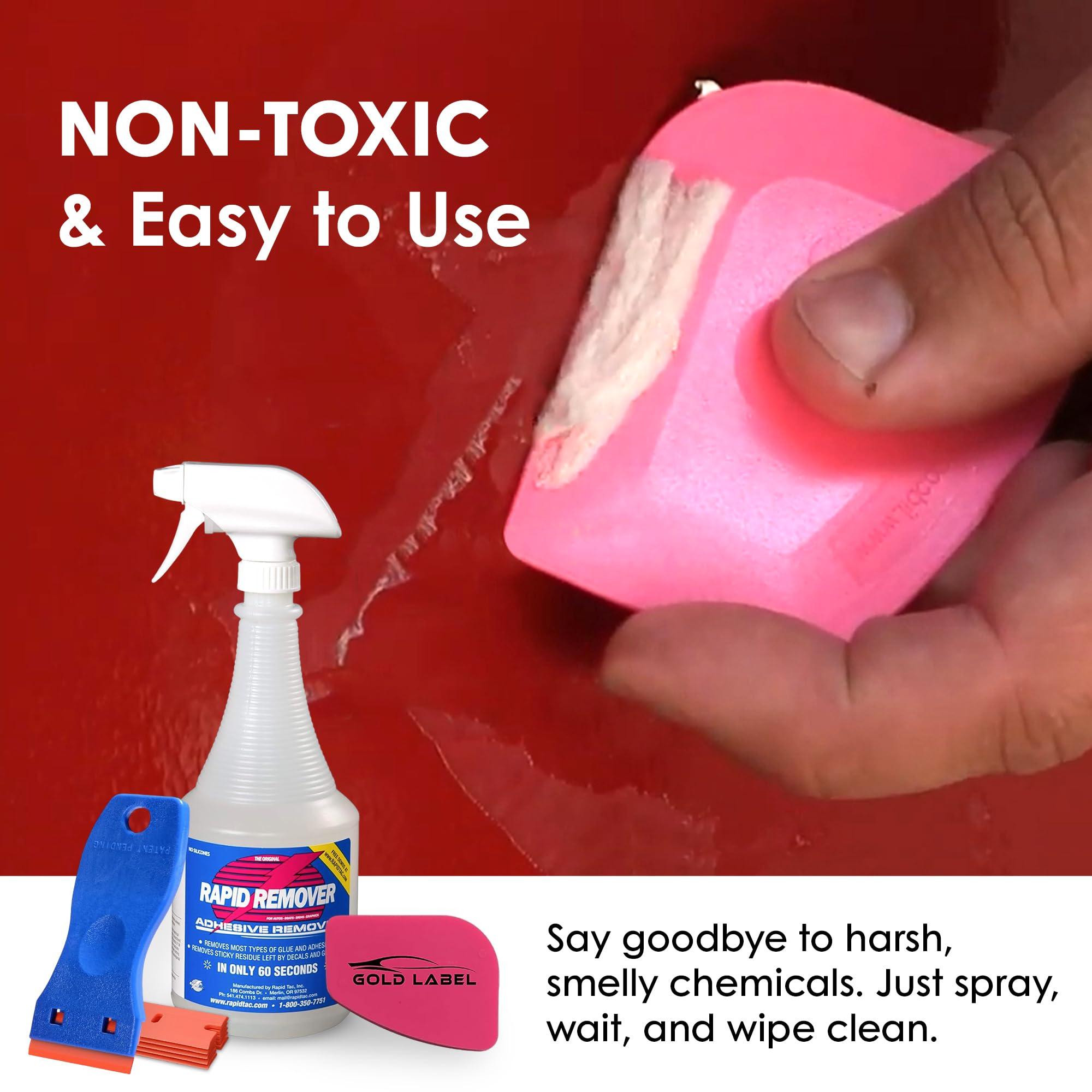 RapidTac Rapid Remover Adhesive Remover Kit with Lil Chizler and Plastic Razor Blade with 5 Extra Blades (32oz. Kit) - Image 6