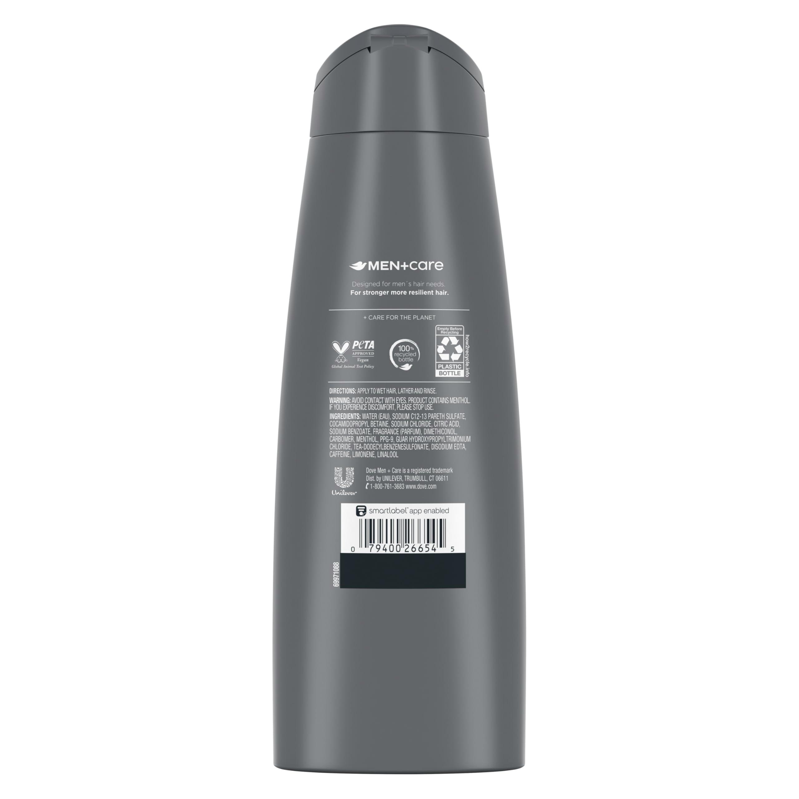 DOVE MEN + CARE Fortifying 2-in-1 Shampoo and Conditioner Fresh and Clean with Caffeine 4 Count For Everyday Care Helps Strengthen and Nourish Hair 12 oz - Image 2