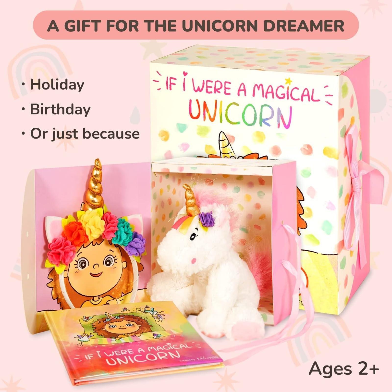 Tickle & Main 3 Pieces Unicorn Gift Sets for Girls Age 3 or Up, with Rainbow Horn Headband, Animal Plushie Toy and Storybook Set - Image 4
