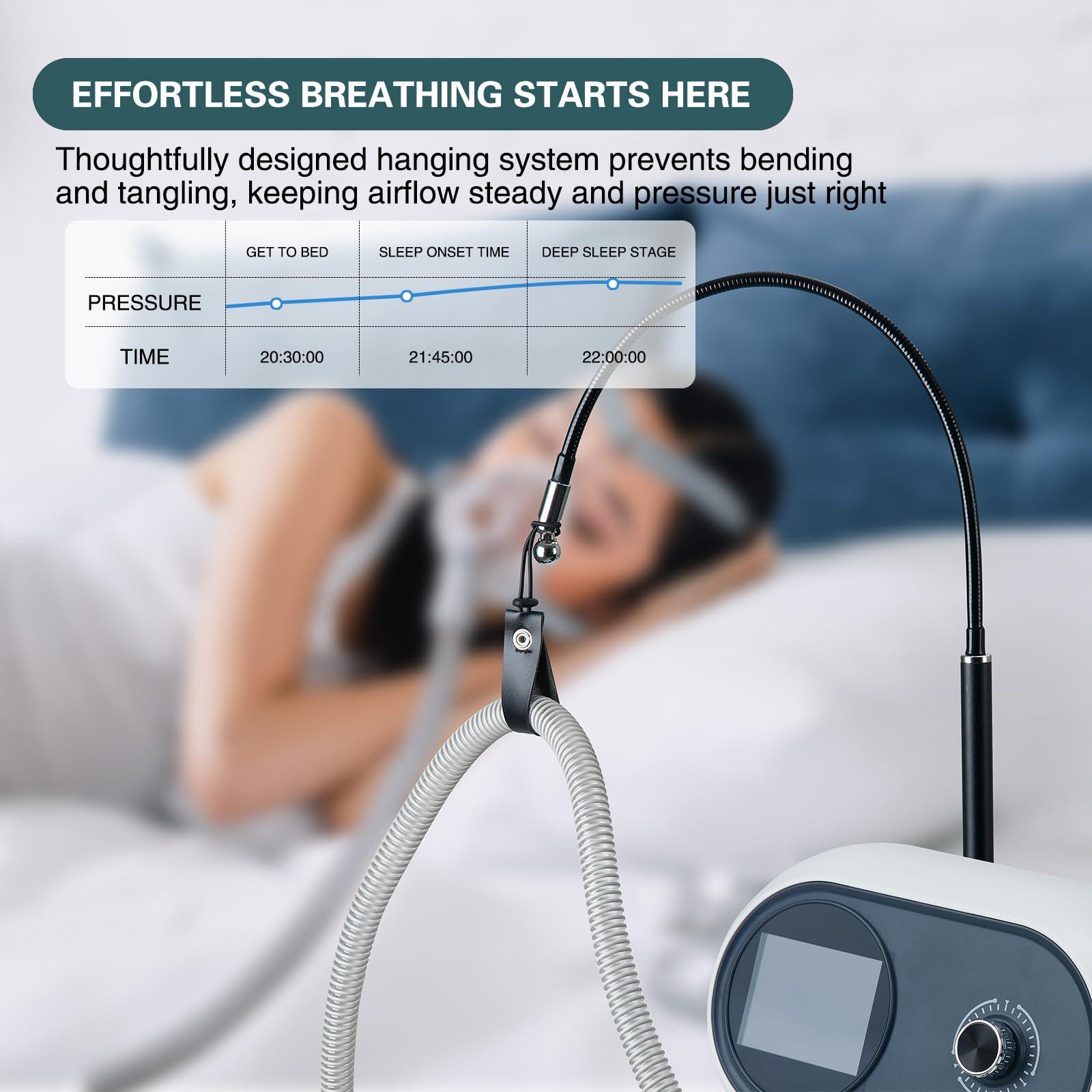CPAP Hose Holder, CPAP Hose Holder for Bed Adjustable Height and Angle, CPAP Hose Hanger CPAP Tube Holder Avoid Hose Entanglement, CPAP Holder Bedside Anti-Rust Alloy, Black - Image 4