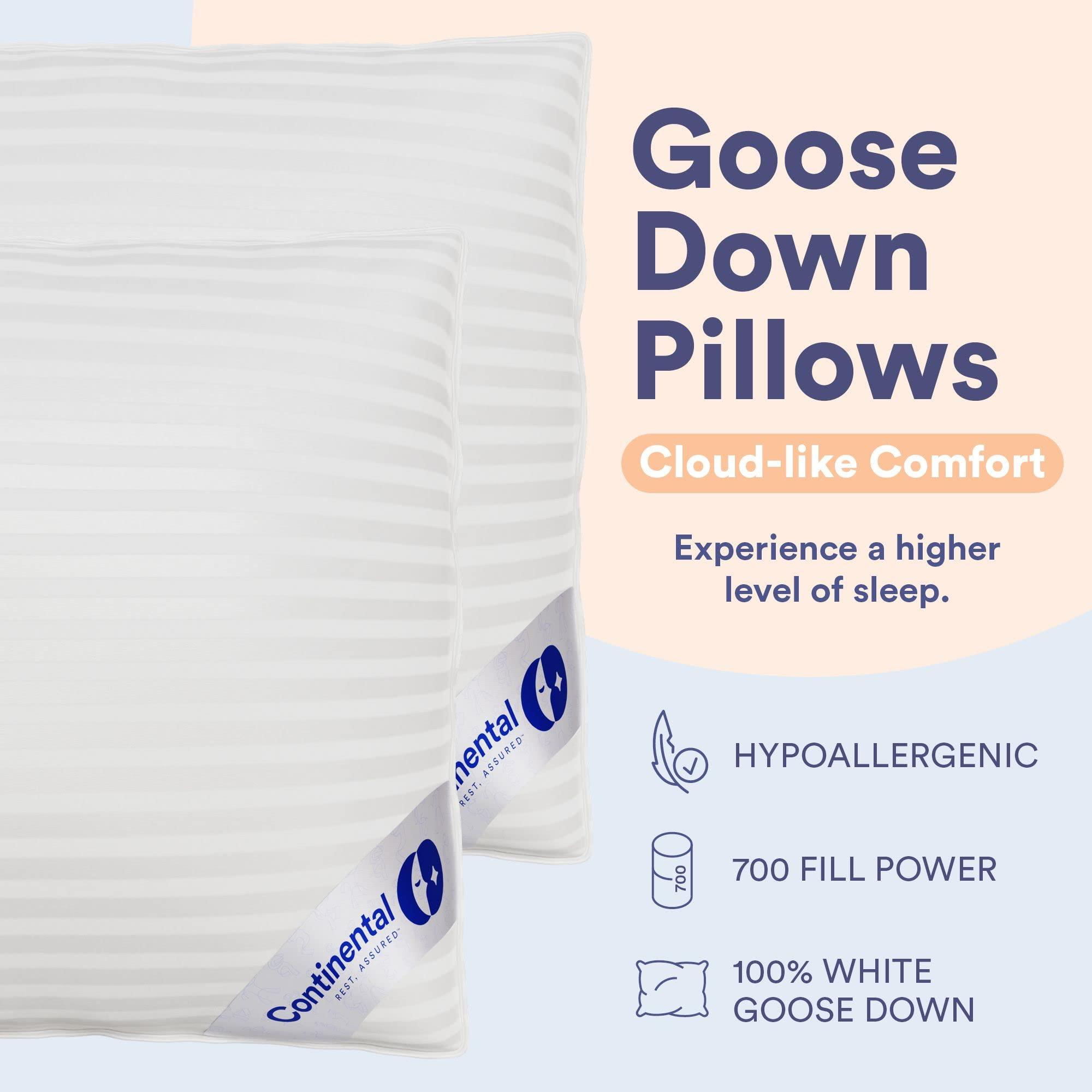 Continental Bedding Luxury Down Pillows King Size Set of 2 - Cool Breathable Bed Pillows for Sleeping, Back, Side, Stomach Sleepers – 700 FP, Firm - Image 4