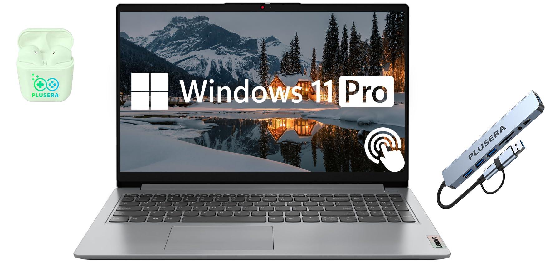 Lenovo IdeaPad 15.6” FHD Touchscreen Laptop, 40GB RAM 2.5TB Storage (2TB SSD+512GB Docking Station Set), 6-Cores Intel Core i3, Windows 11 Pro with Microsoft Office Included, Plusera Earphones