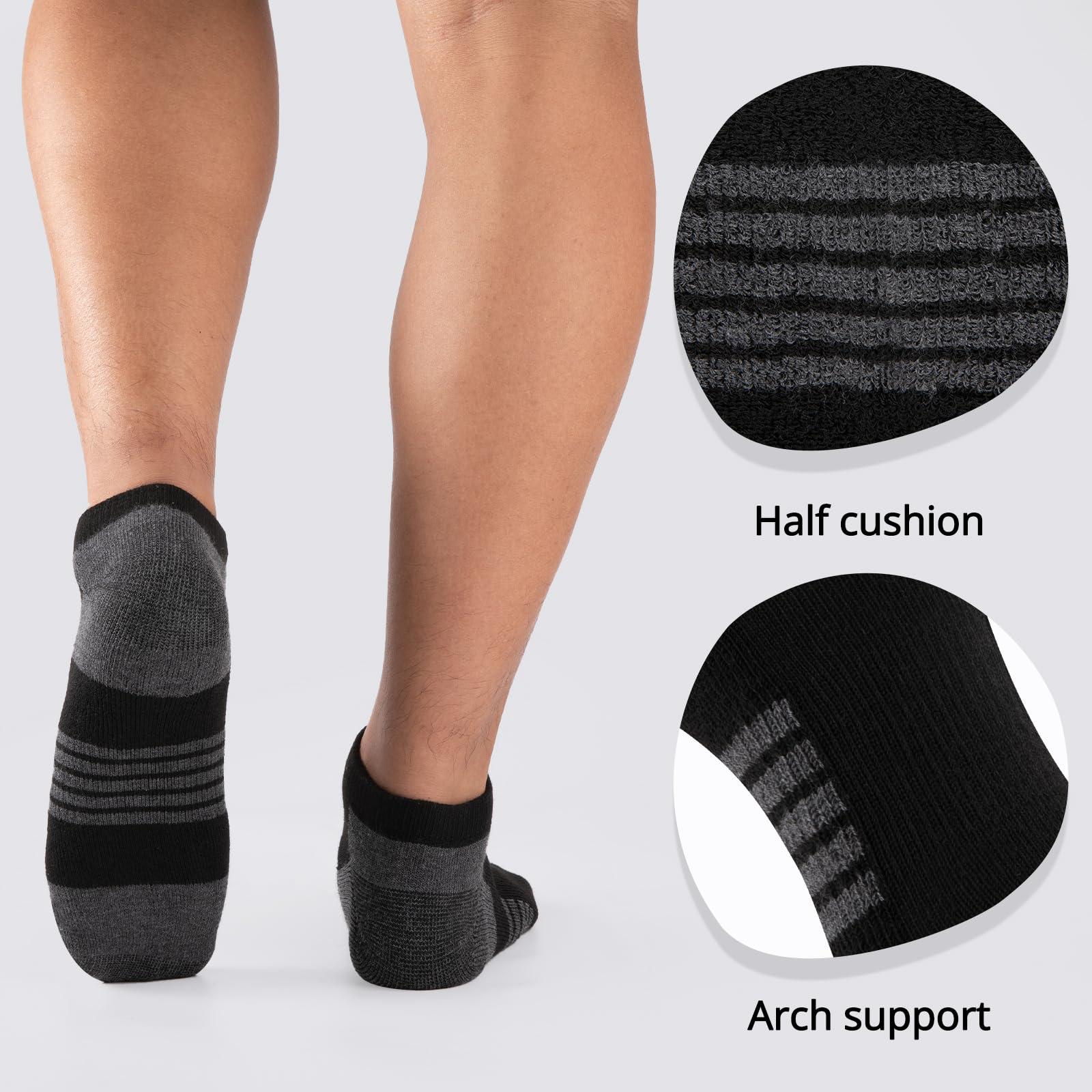COOVAN 10 Pairs Mens Ankle Socks Men 10 Pack Low Cut Comfort Cushion Casual Socks - Image 4