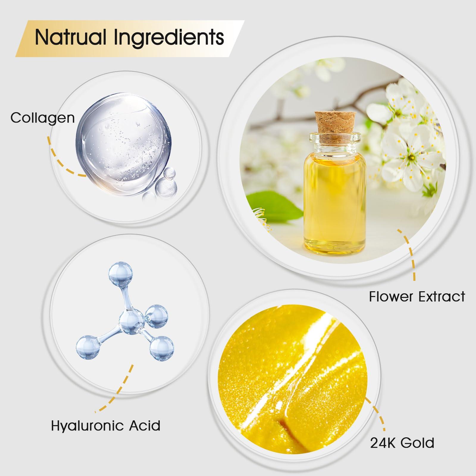 Adofect 30 Paris Under Eye Patches 24k Gold Under Eye Mask for Puffy Eyes and Dark Circles Treatments, Under Eye Bags Treatment Collagen Gel Pads for Beauty & Personal Care, Gold - Image 3