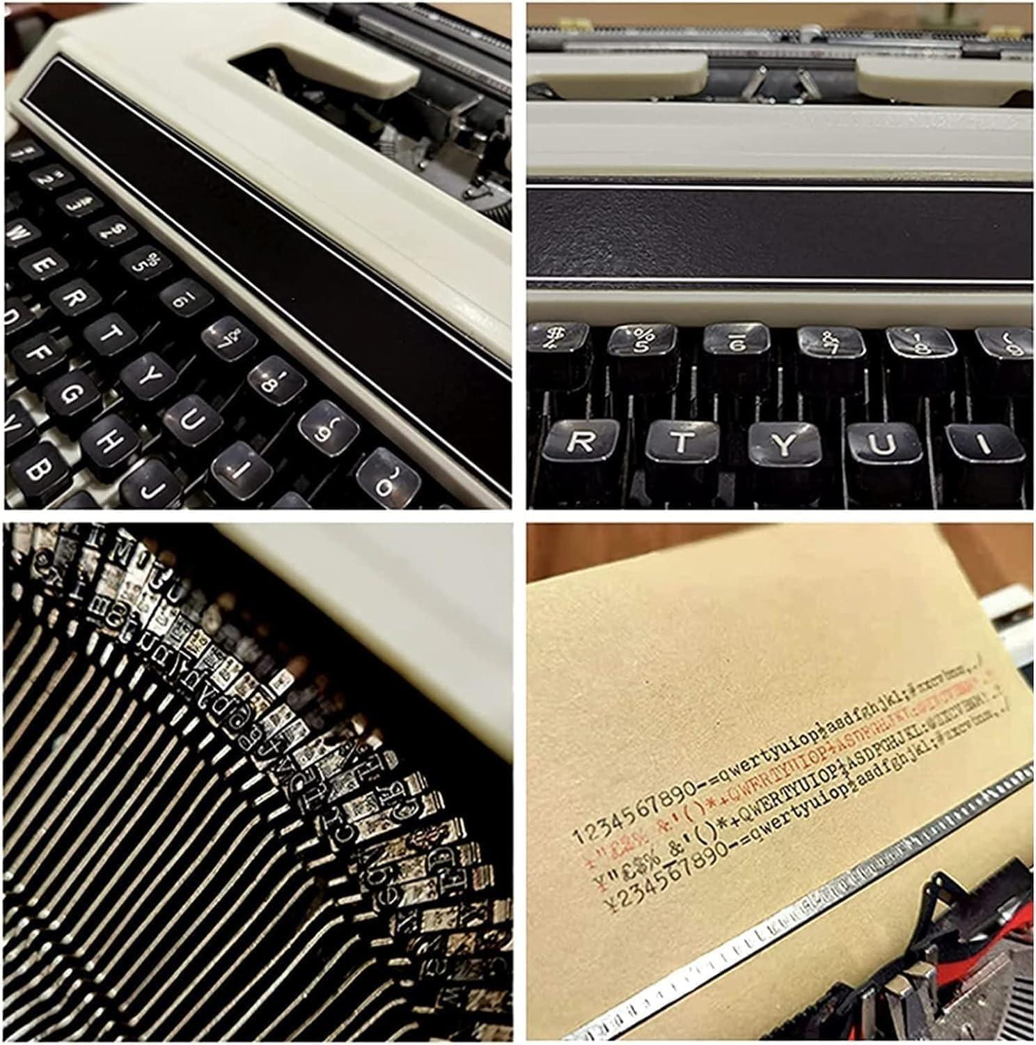QADFSFGBG Classic Old Fashioned Manual Typewriter - Portable & Easy to Use - Includes Ribbon Set - Machinery Typewriter, kk321 - Image 3