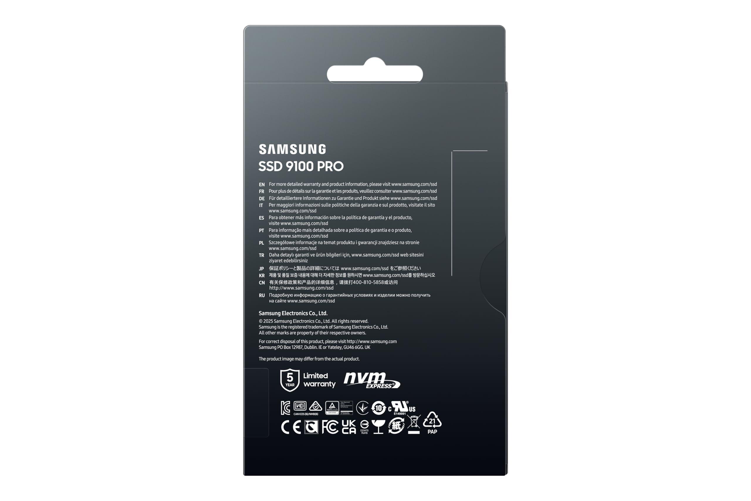 Samsung SSD 9100 PRO 2TB, PCIe 5.0x4 M.2 2280, Seq. Read Speeds Up to 14,800MB/s, Best for AI Computing, Gaming, and Heavy Duty Workstations (MZ VAP2T0B/AM) - Image 10