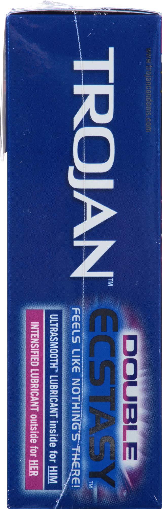 Trojan Double Ecstasy Lubricated Condoms - 10 Count - Image 15