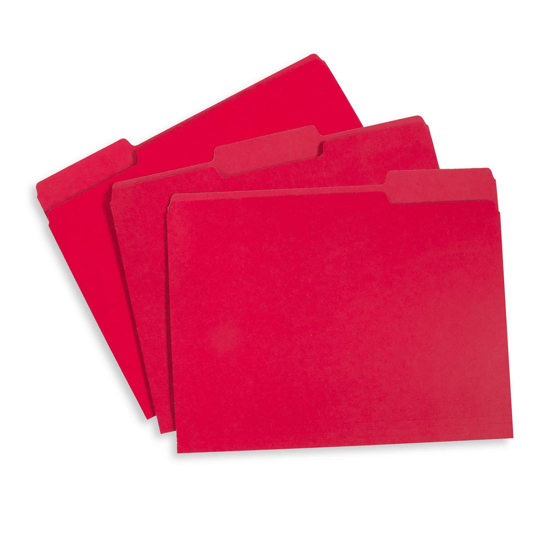 File Folder, 1/3 Cut Tab, Letter Size, Red, Great for Organizing and Easy File Storage, 100 Per Box - Image 2