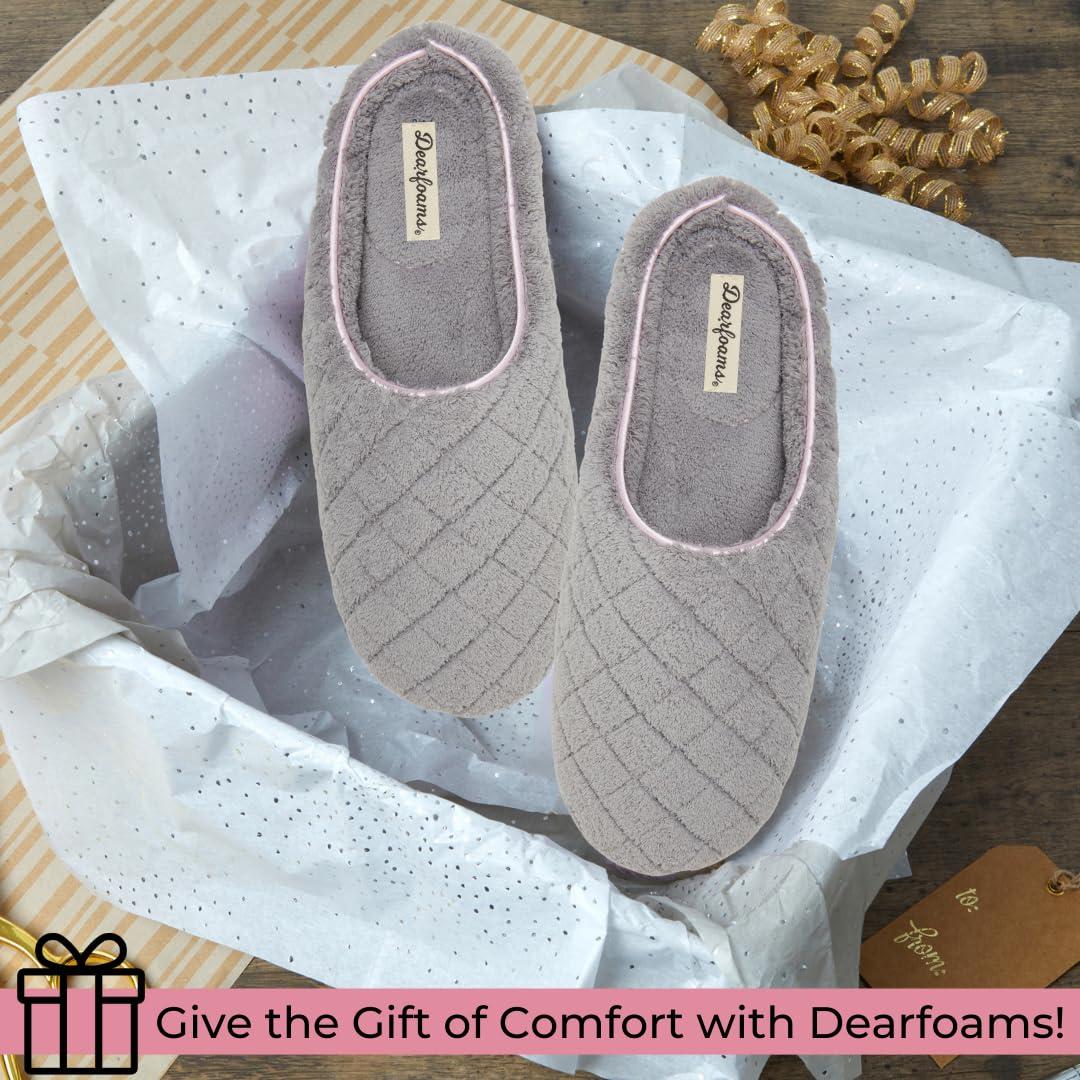 Dearfoams Women's Leslie Quilted Terry Clog with Wide Widths Slipper - Image 6