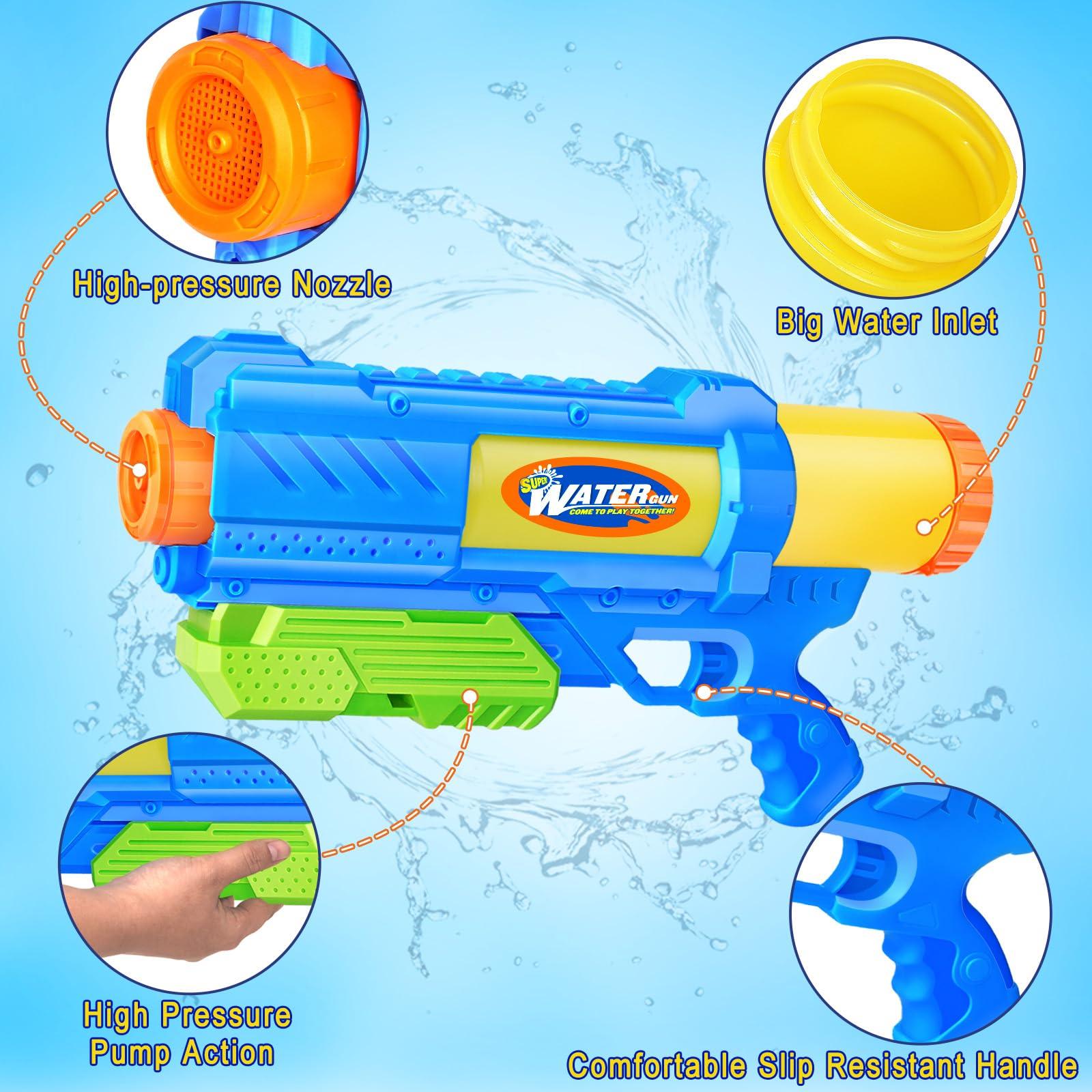 Super Water Gun for Kids Adults: 2 Pack - 1200CC Water Toy Gun Super Water Squirt Blaster Soaker Long Range High Capacity Swimming Pool Beach Outdoor Summer Fun Party Games, Gifts for Boys and Girls - Image 7