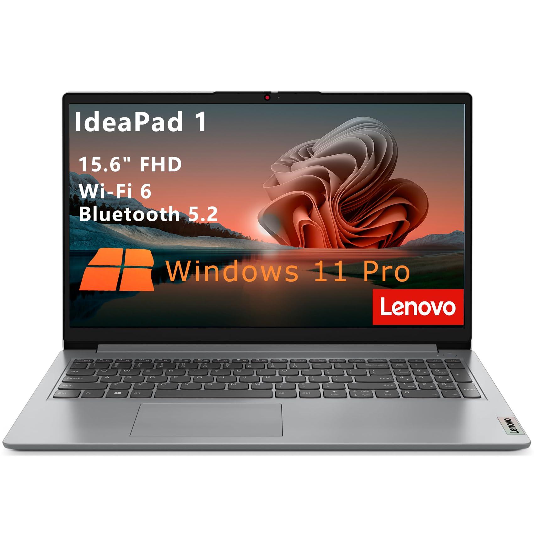 Lenovo IdeaPad 1 Student Laptop Computer, 15.6" FHD Display, Intel Dual Core Processor, 16GB DDR4 RAM, 256GB PCIe SSD, WiFi 6, Bluetooth 5.2, Type-C, Cloud Grey, Windows 11 Pro, Tichang