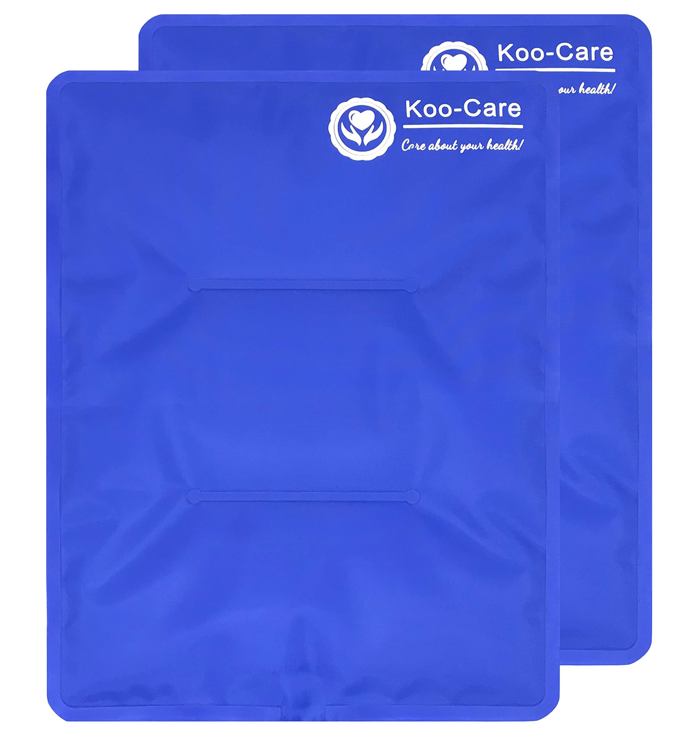 Koo-Care Large Flexible Gel Ice Pack for Injuries Reusable Hot Cold Compress - Fit for Shoulder Arm, Back, Hip, Knee, Shin, Foot Pain Relief, Swelling, Physical Therapy (L, 11" x 14") Pack of 2