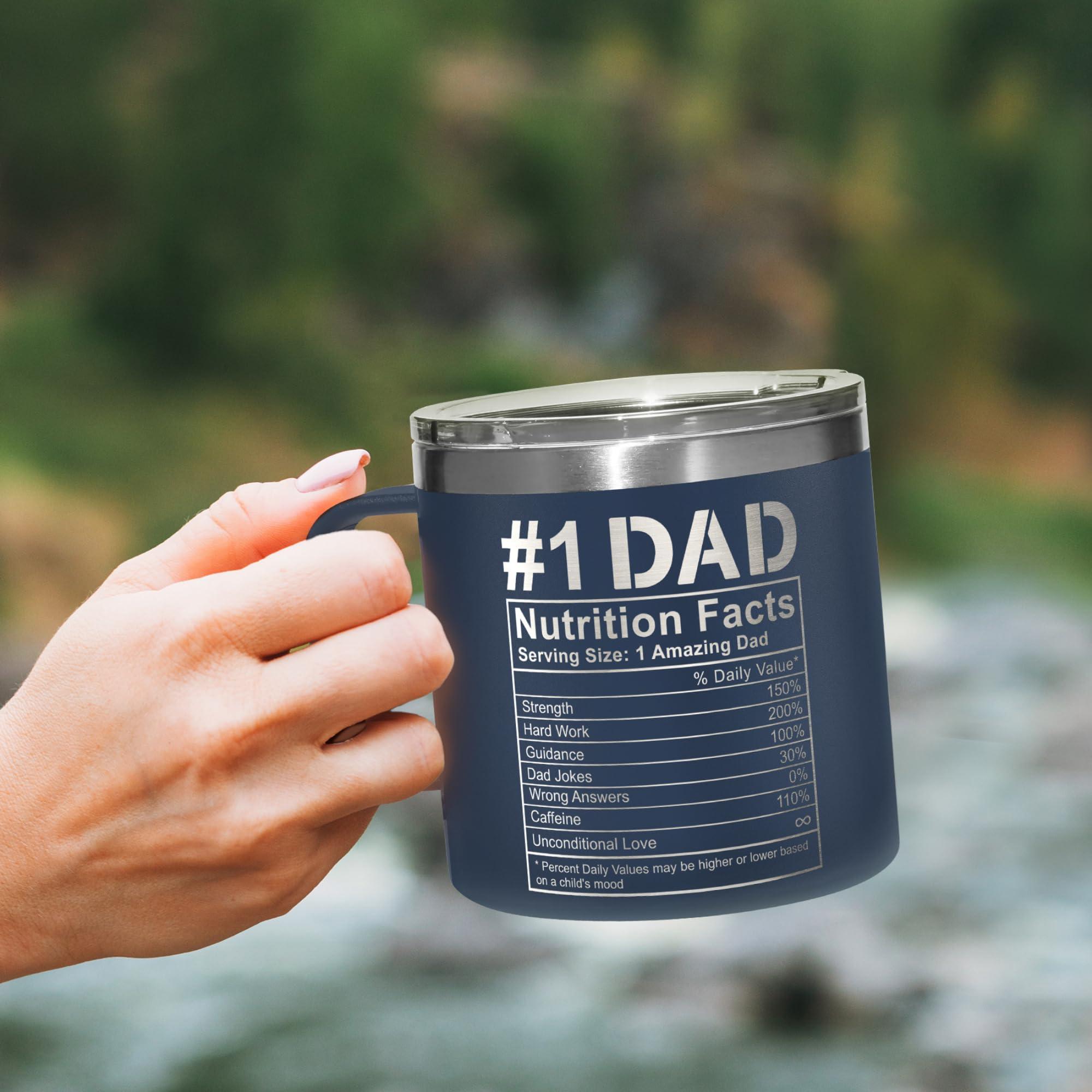 KATLADIZ Gifts for Dad from Daughter, Son, Kids - Fathers Day Gift for Dad - Birthday, Father's Day, Christmas Gifts for Dads - New Papa Daddy Stepdad Father Gift Ideas - 14 Oz Navy Coffee Mug - Image 7