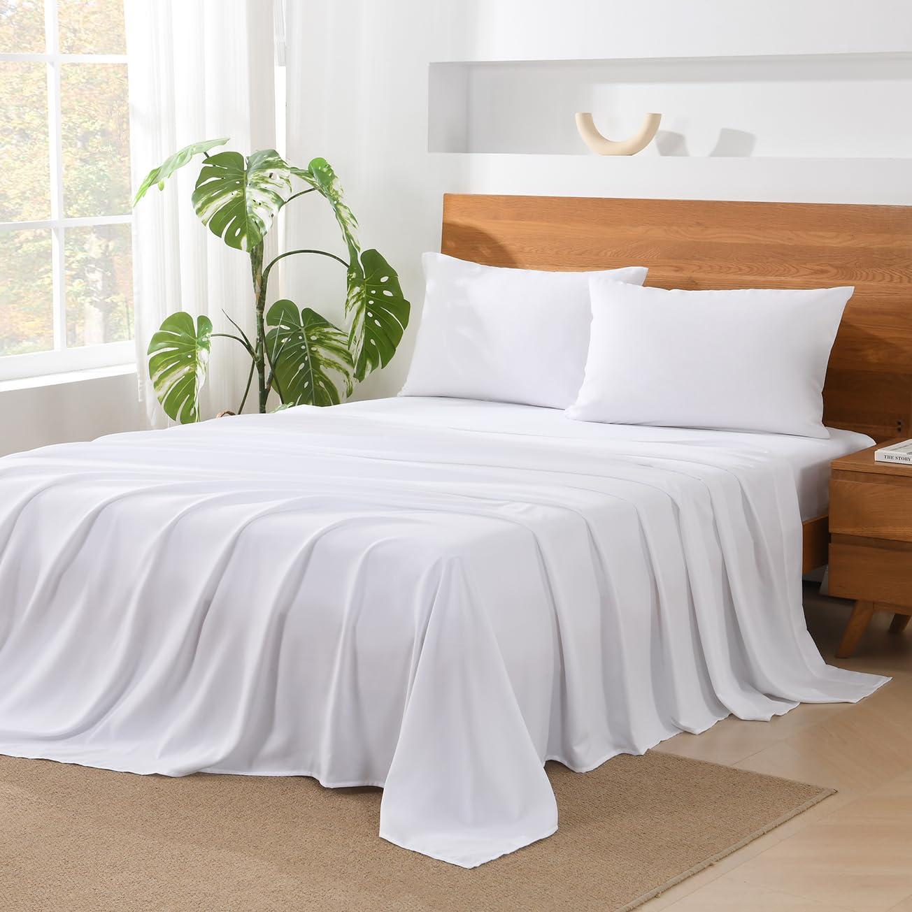 Andency Queen Comforter Set - 7 Pieces Bed in a Bag Queen Bedding Comforter Sets Oatmeal, Winter Solid Soft Lightweight Comforter with Fitted Sheets, Flat Sheets, Pillowcases & Shams - Image 5