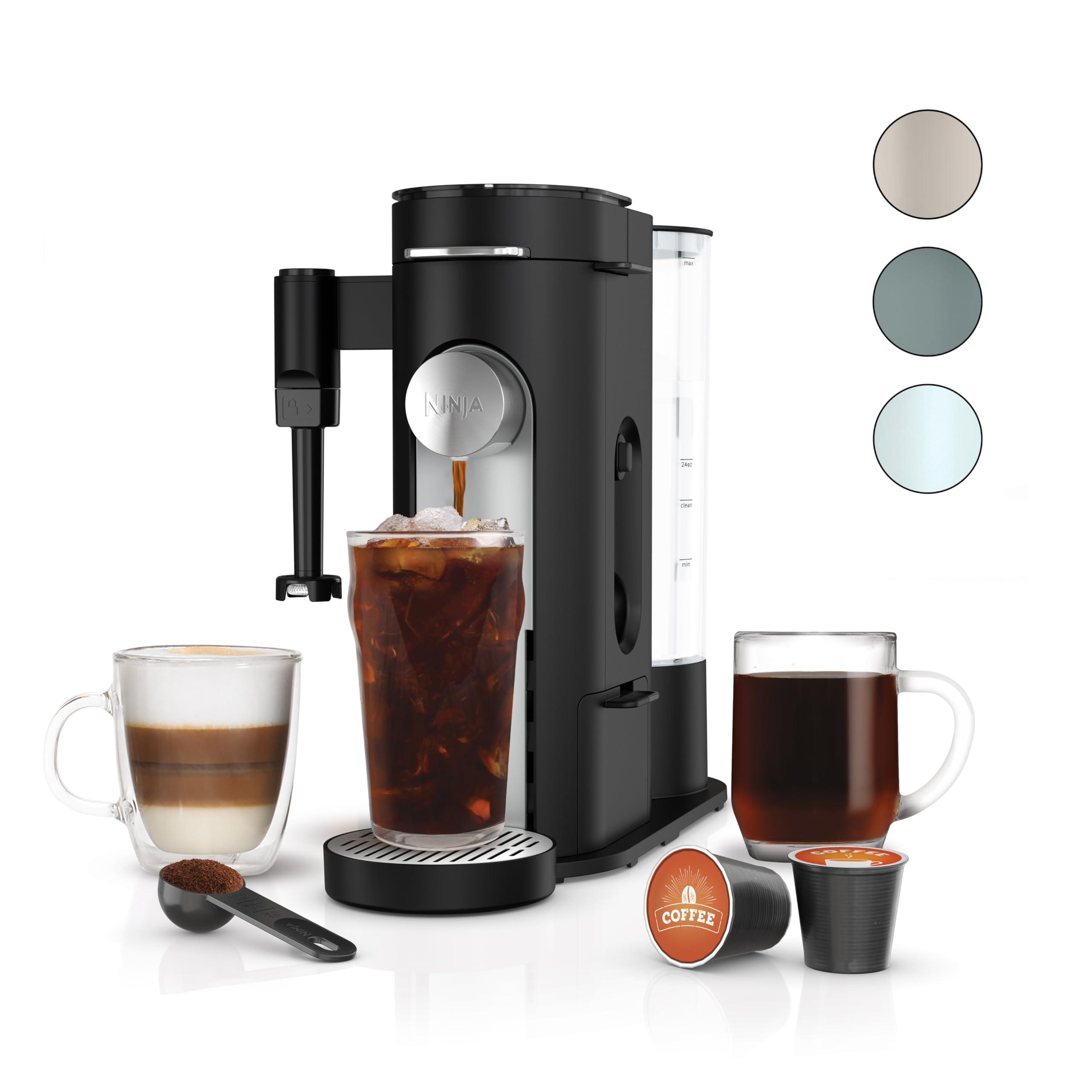 Ninja PB051 Pods & Grounds Specialty Single-Serve Coffee Maker, Compatible with K-Cups, Built-In Milk Frother, 6-oz. Cup to 24-oz. Travel Mug Sizes, Black (Renewed)