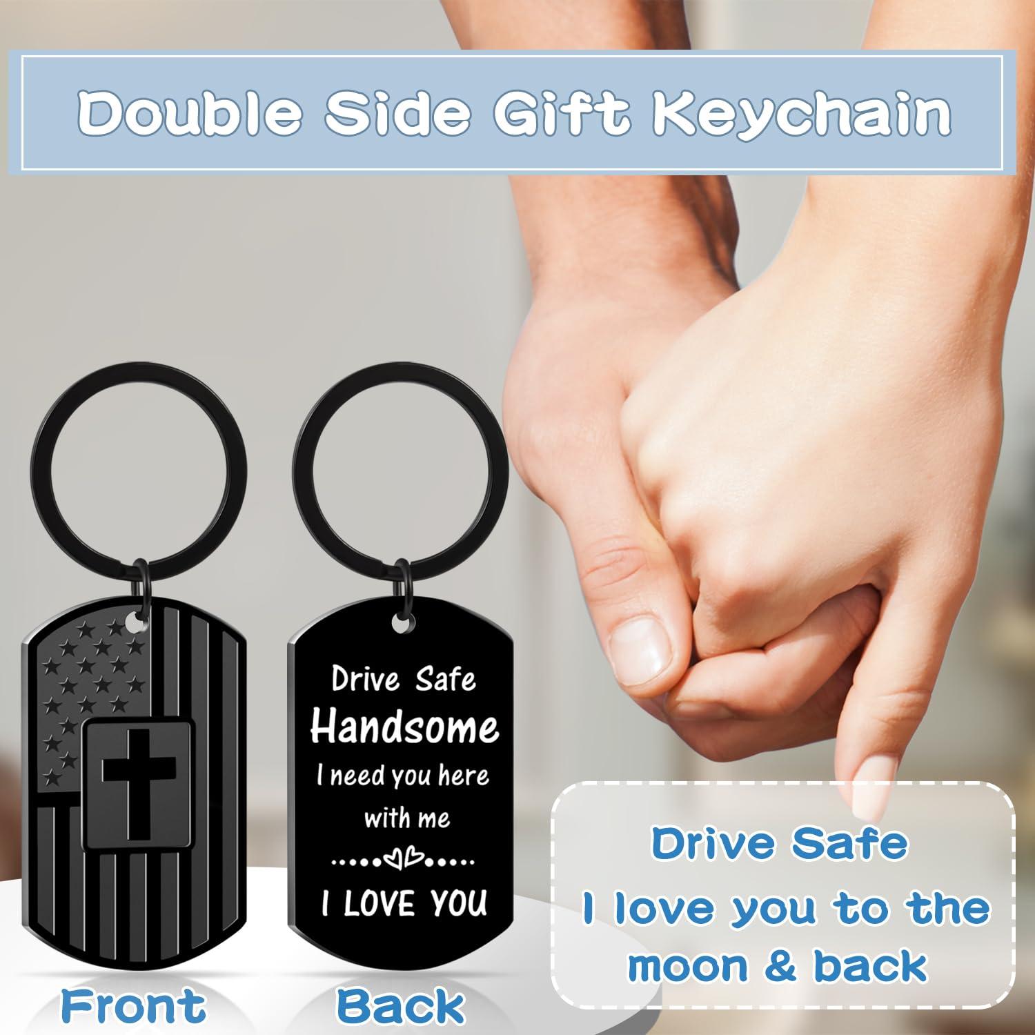 Valentines Day Gifts for Men Boyfriend Him Husband, Drive Safe Keychain for Birthday Christmas Fathers Day, Stocking Stuffers - Image 2