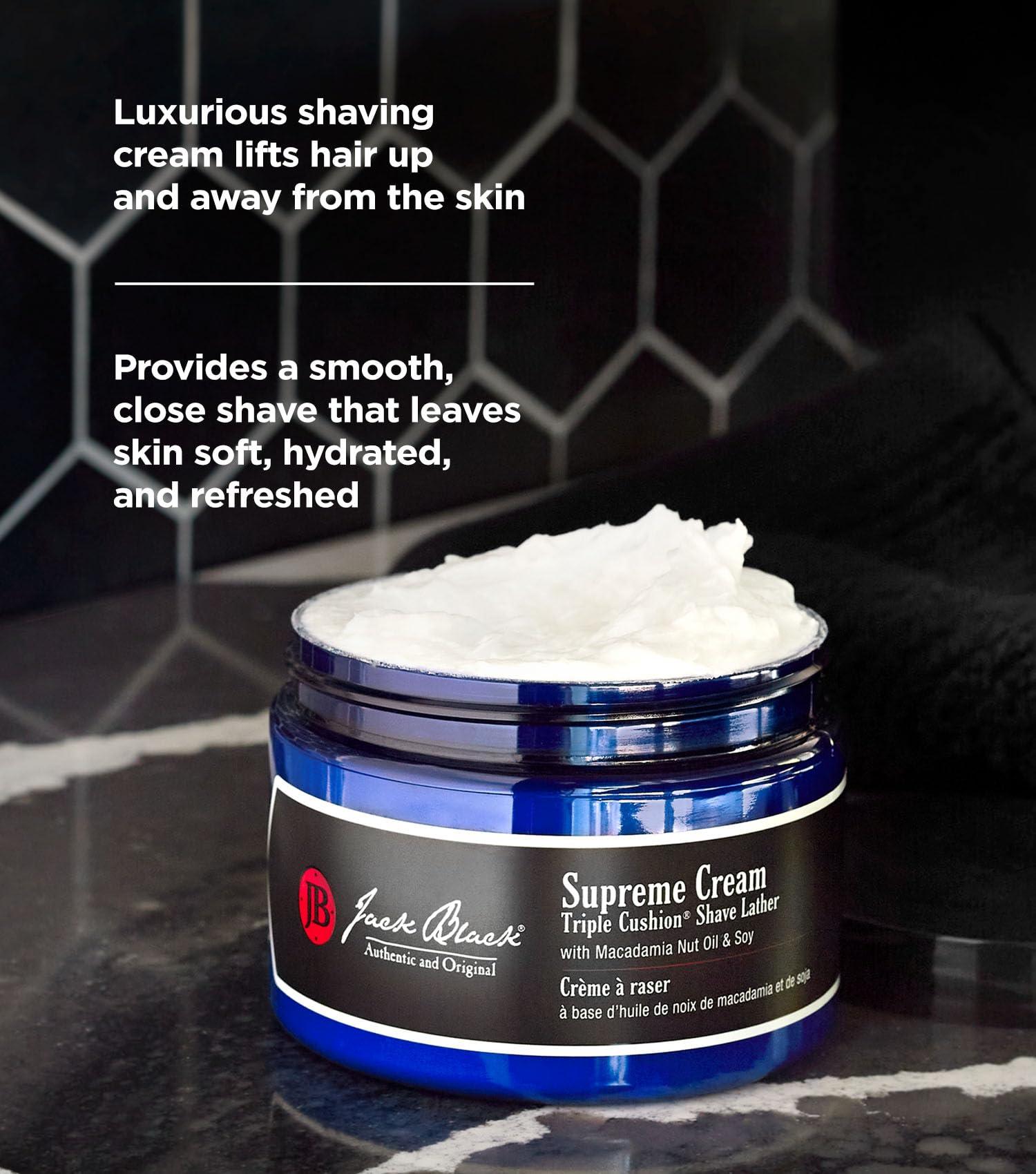 Jack Black Supreme Cream Triple Cushion Shave Lather - Shaving Cream Mens, Shave Cream for Men, Jack Black Shaving Cream for Men, Shaving Lather, Mens Shaving Cream, Jack Black Shave Cream - Image 2