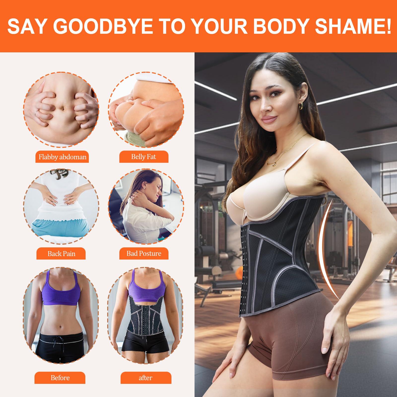 Gaceblis Latex Waist Trainer for Women Waist Cincher Corset for Tummy Control Underbust Sports Workout Hourglass Body Shaper - Image 4