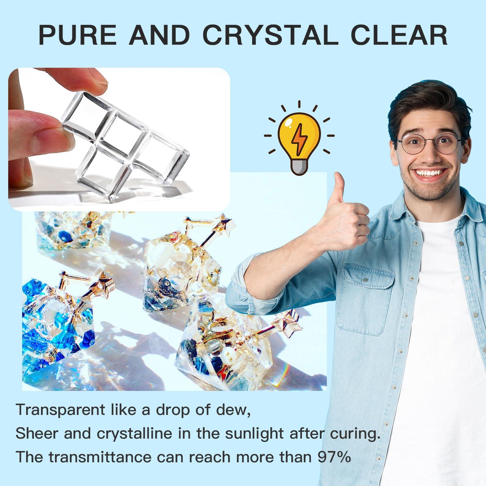 JDiction 400g UV Resin, New Formula Crystal Clear UV Resin Solar Cure Sunlight Activated Hard UV Resin Kit for Jewelry Making, Casting and Coating DIY Crafts - Image 2