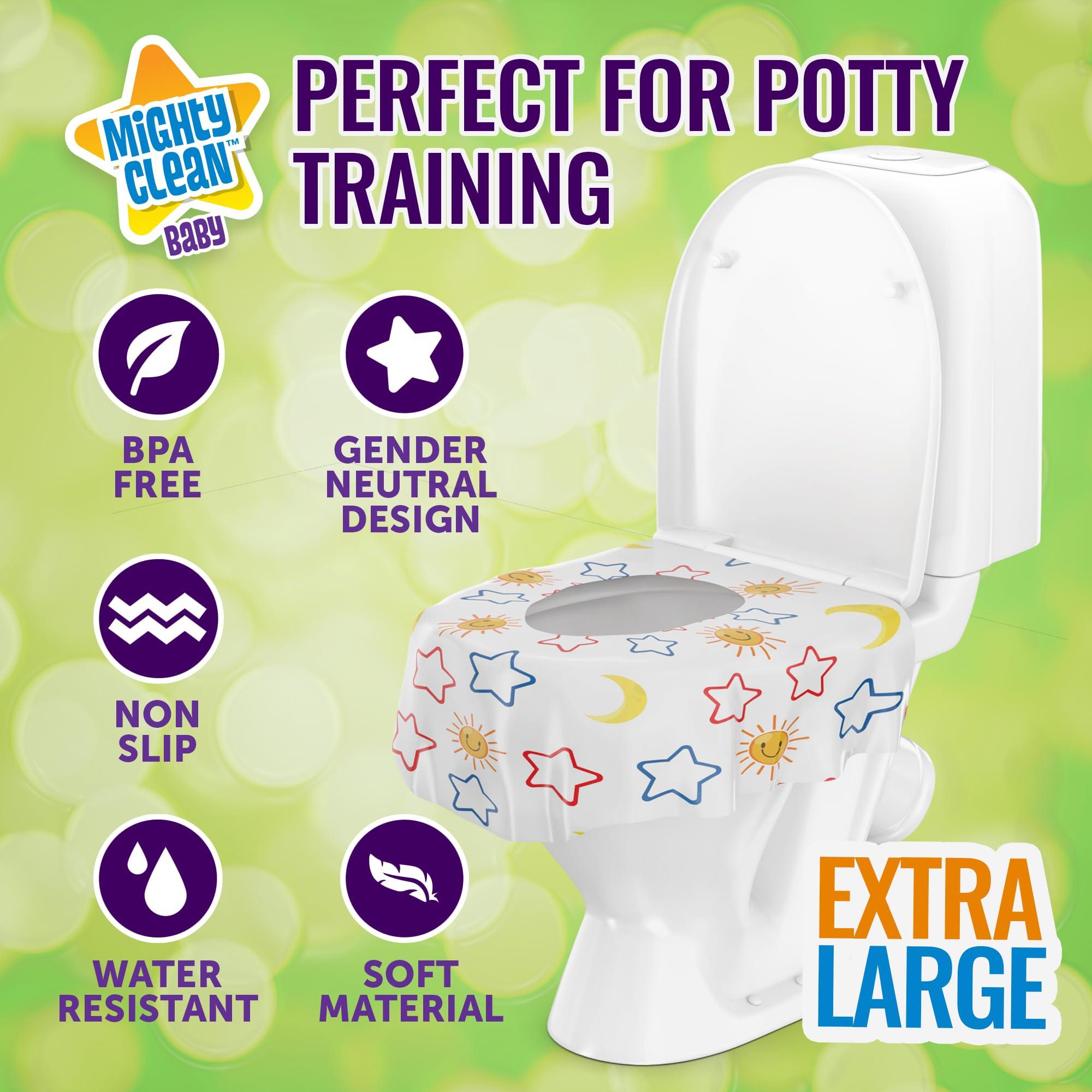 Toilet Seat Covers Disposable Value Pack - 22 Large Waterproof Potty Covers for Toddlers, Kids, and Adults by Mighty Clean Baby - 2 Packs of 11 Covers - Image 2